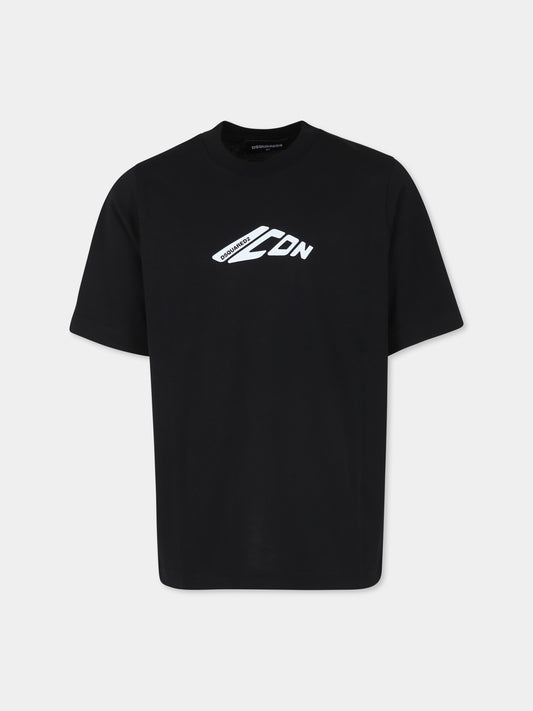 T-shirt nera per bambino con logo,Dsquared2,DQ2659 D00MV D2T1114U DQ900