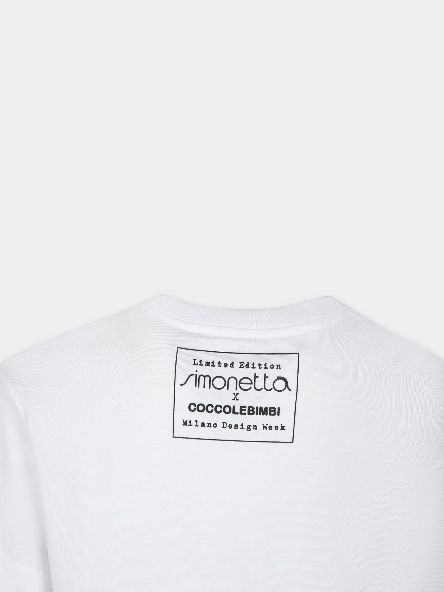 T-shirt bianca per bambina con nuvola arancione,Simonetta X Coccolebimbi,G00216 J0177 100RS