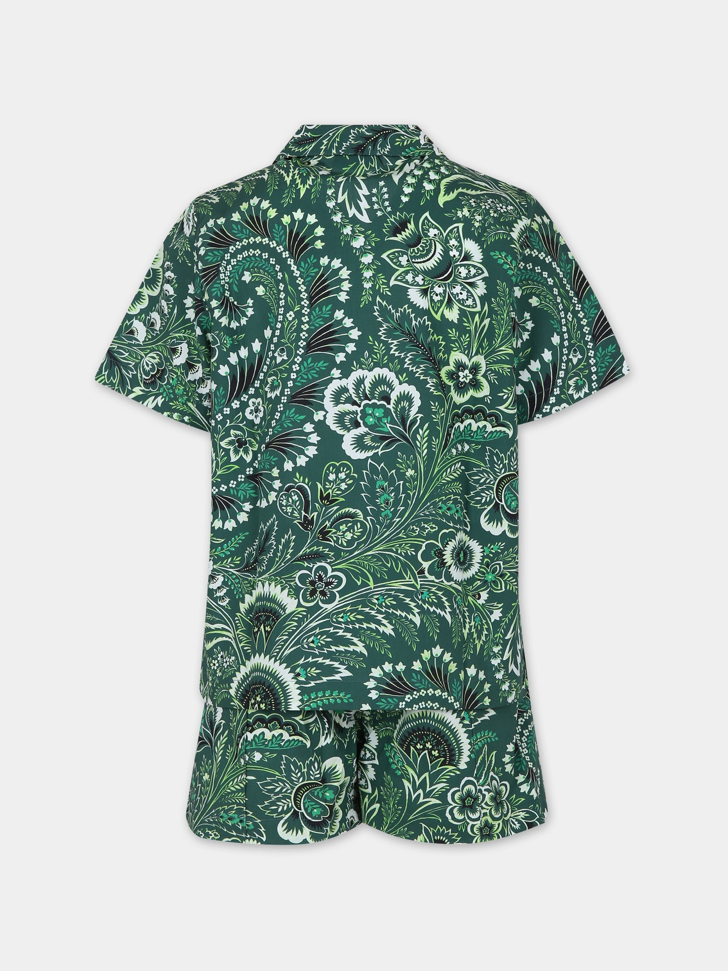 Completo verde per bambino con motivo paisley,Etro,GU3P80 P0417 719AV