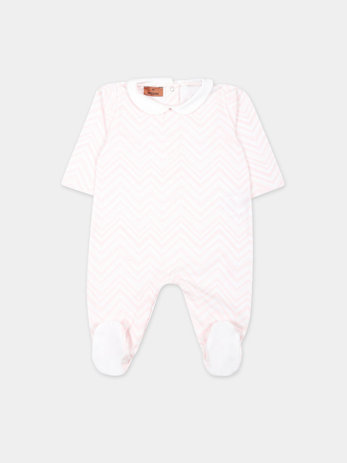 Completo bianco per neonata con motivo chevron,Missoni,MUB510 J0394 100RS