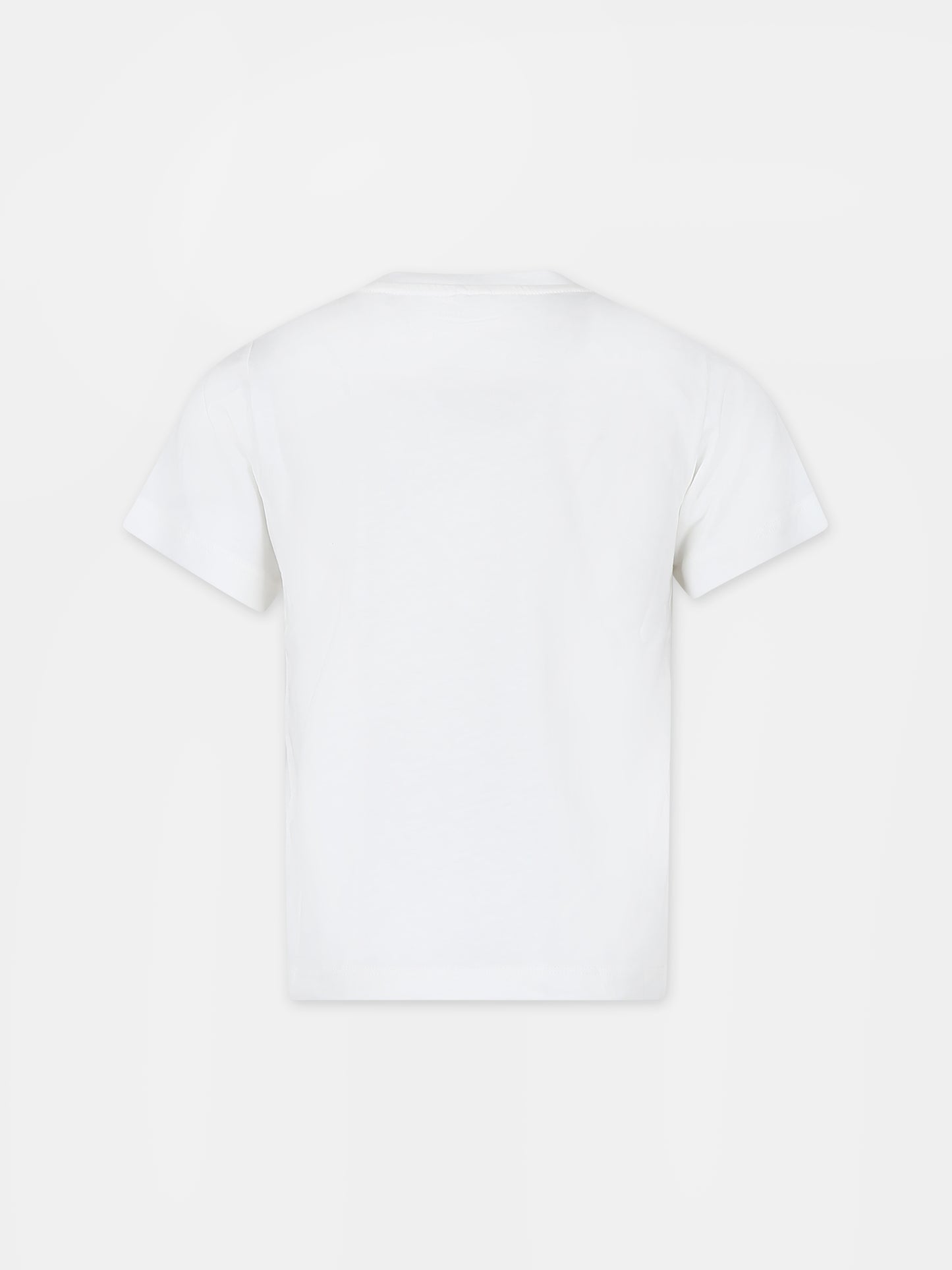 T-shirt avorio per bambino con stampa squalo,Stella Mccartney Kids,TU8Q21 Z0434 101