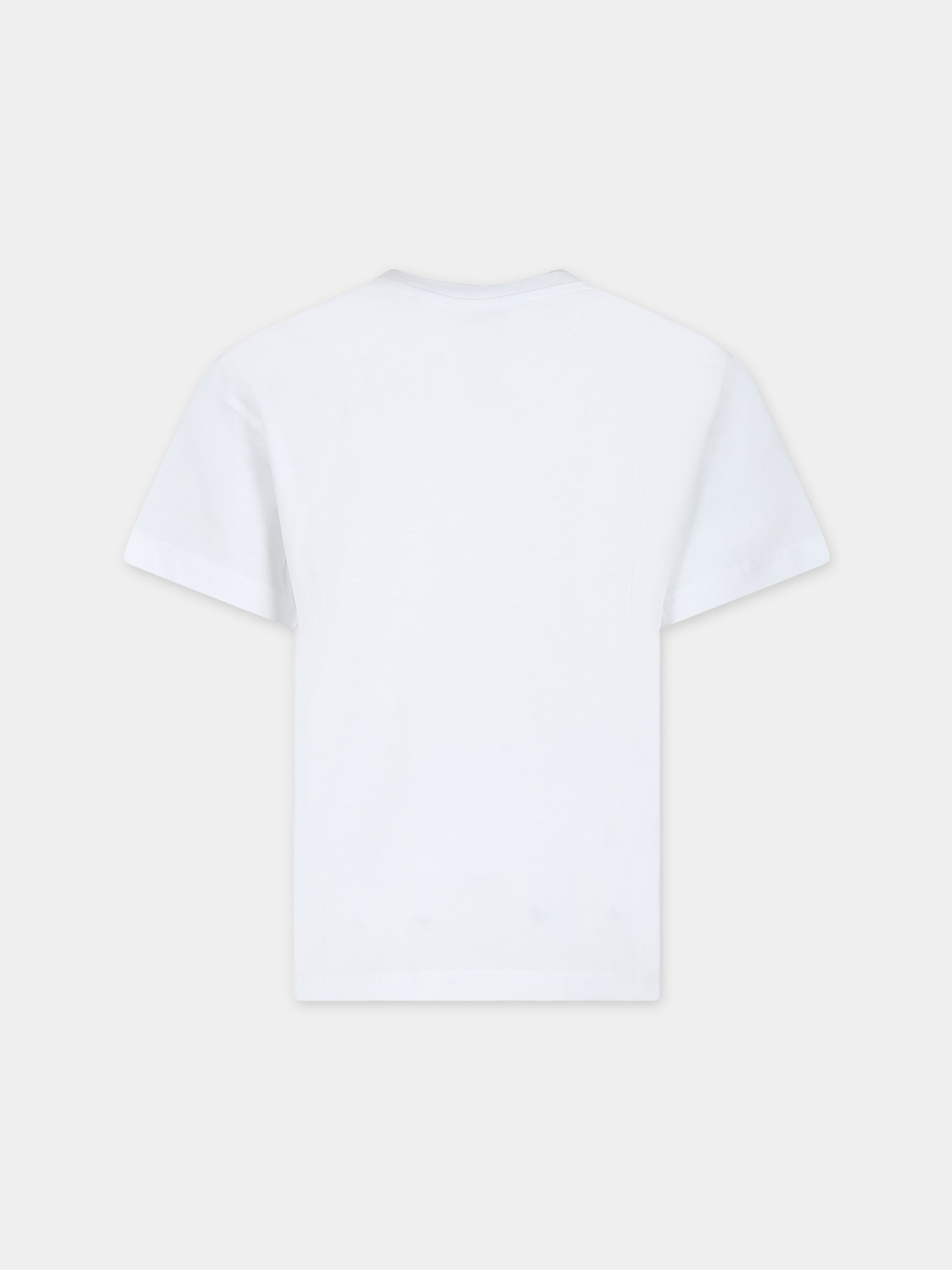 T-shirt bianca per bambino con logo,Msgm Kids,S4MSJBTH224 001