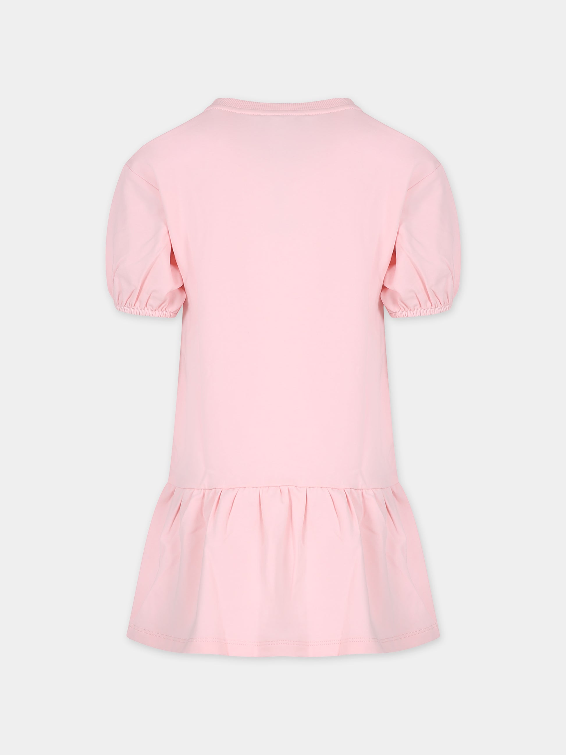 Vestito rosa per bambina con Teddy Bear,Moschino Kids,HAV0CQ LDA25 50209