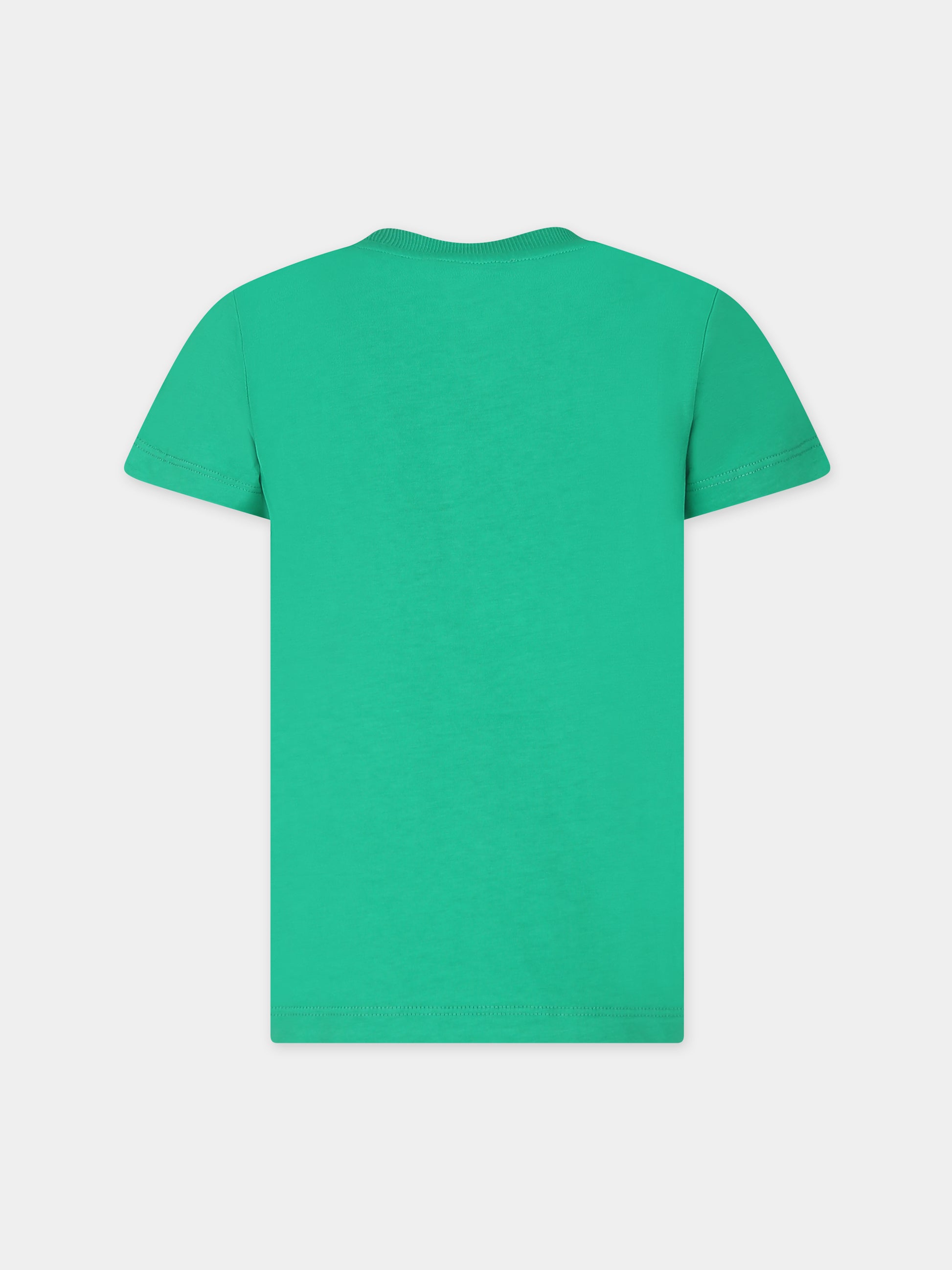 T-shirt verde per bambini con Teddy Bears e logo,Moschino Kids,HMM04K LAA03 30321