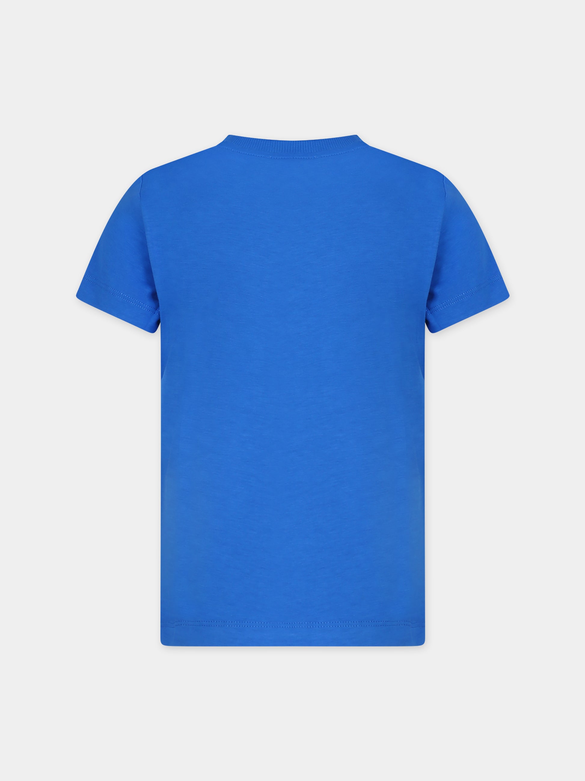 T-shirt azzurra per bambini con Teddy Bear e logo,Moschino Kids,HUM04K LAA02 40289