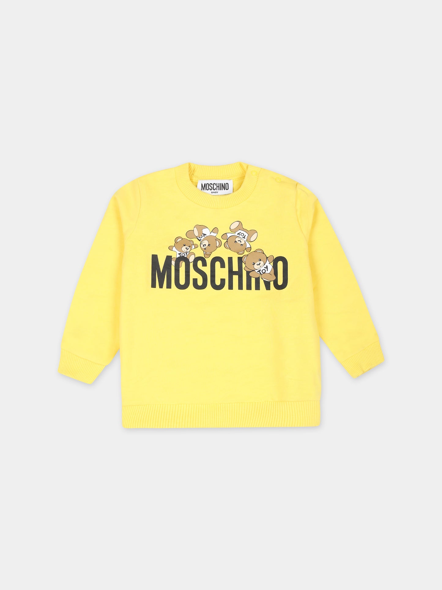Felpa gialla per neonati con Teddy Bears,Moschino Kids,MZF04Q LCA19 50162
