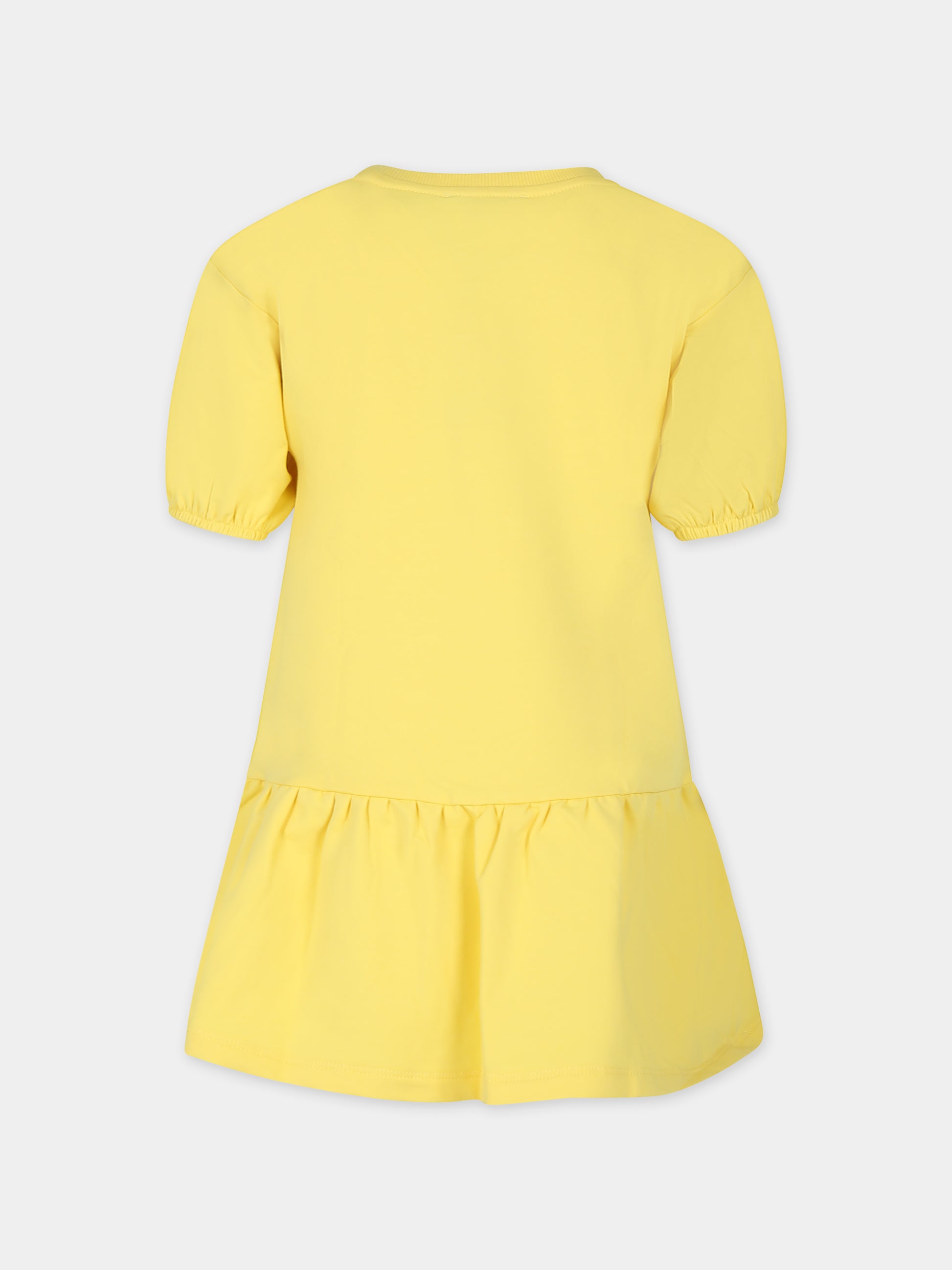 Vestito giallo per bambina con Teddy Bear,Moschino Kids,HAV0CQ LDA25 50162
