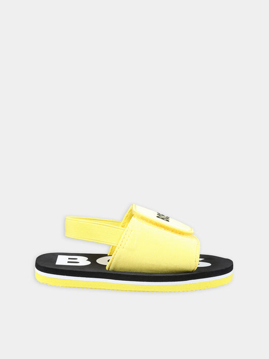 Sandali gialli per bambino con logo,Boss,J50889 508