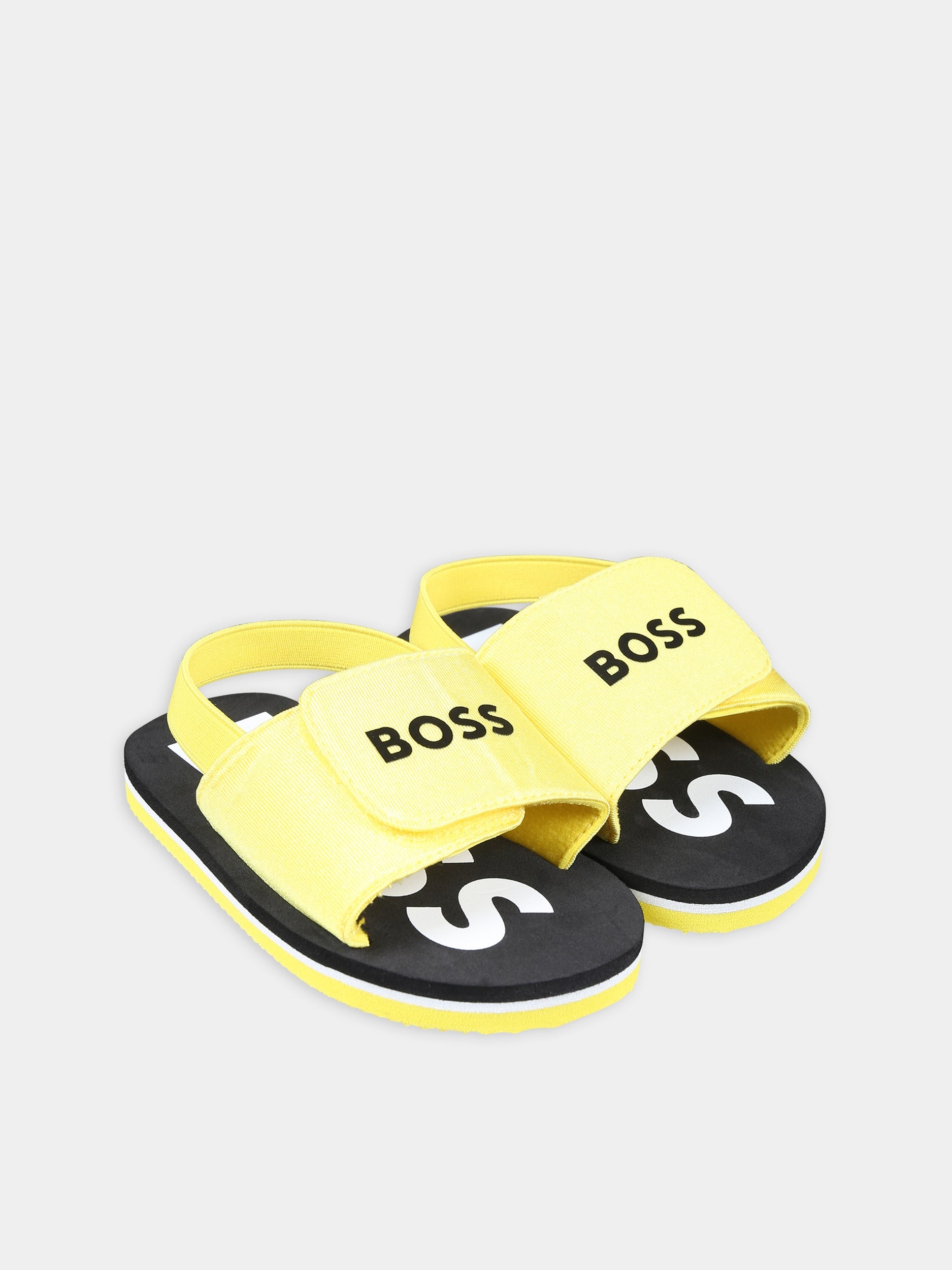 Sandali gialli per bambino con logo,Boss,J50889 508