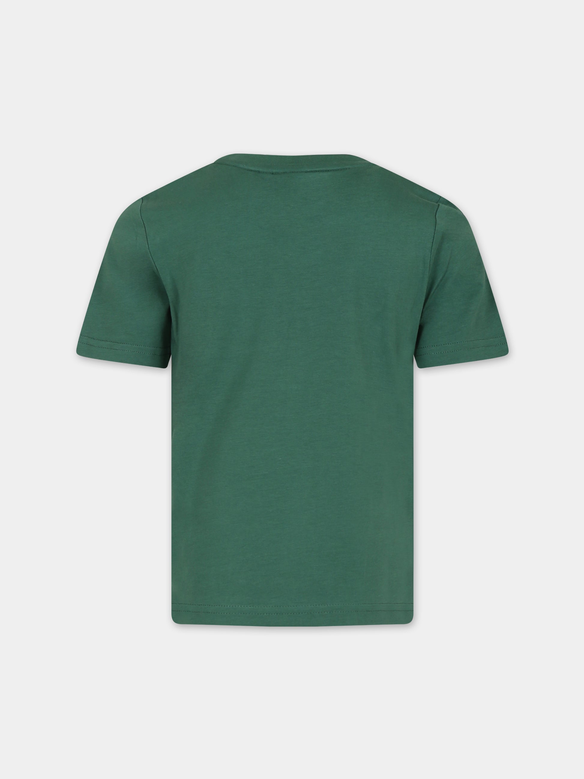 T-shirt verde per bambino con logo,Boss,J50718 651