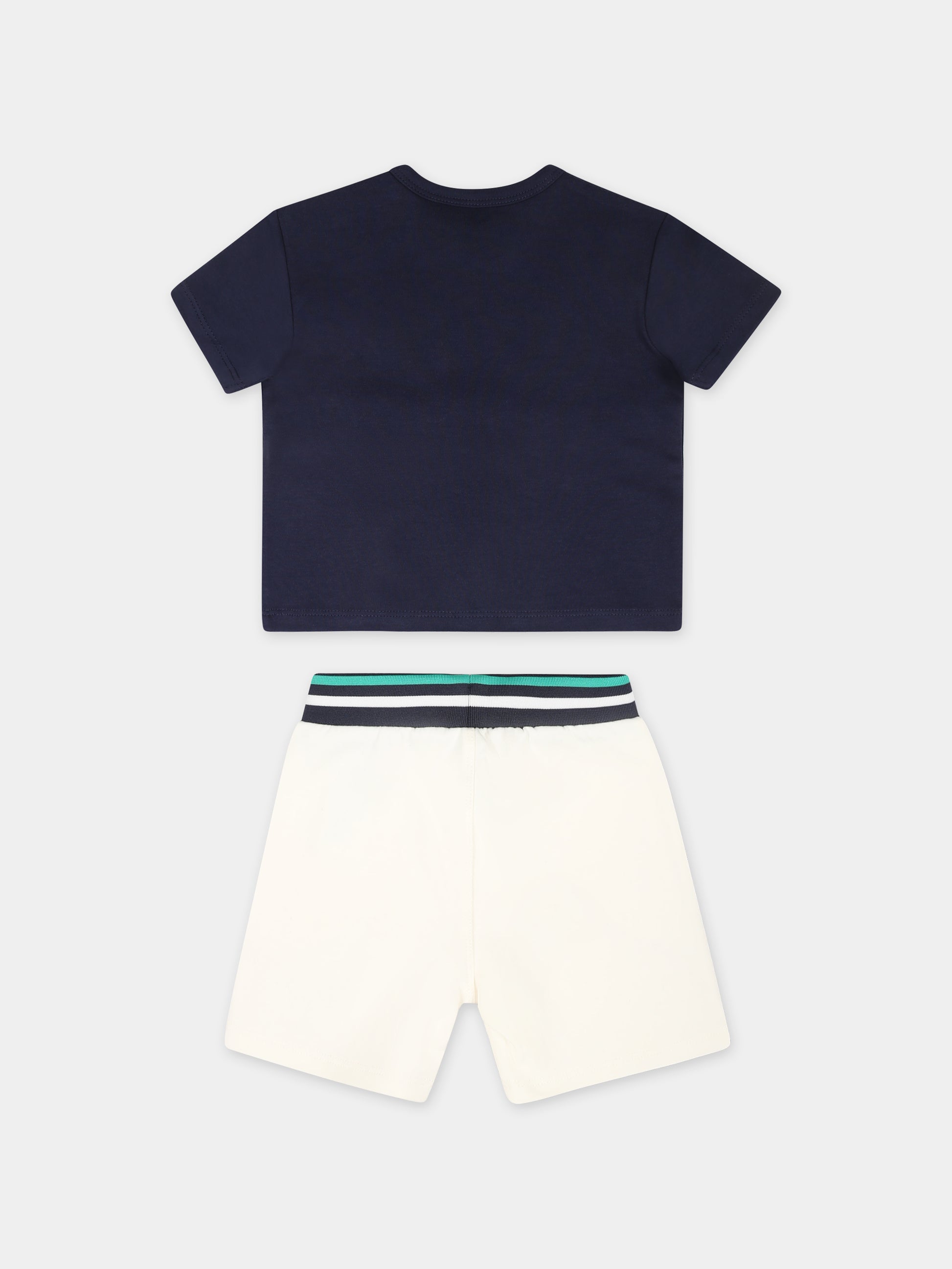Completo blu per neonato con stampa Karl logo,Karl Lagerfeld Kids,Z30130 N58