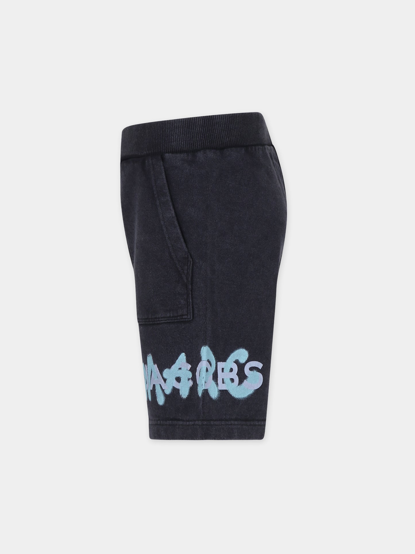 Shorts neri per bambino con logo,Marc Jacobs,W60216 09B