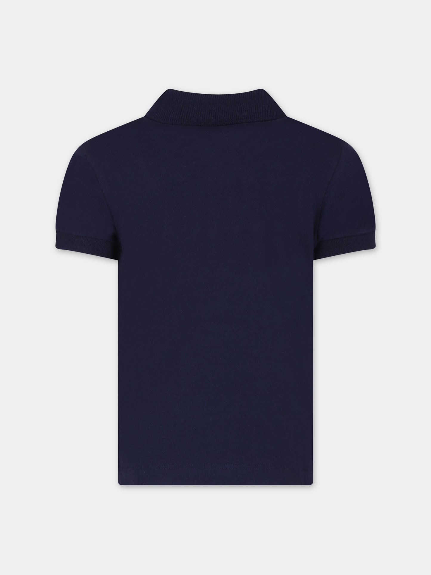 Polo blu per bambino con Teddy Bear e logo,Moschino Kids,HPM03Y LFA01 40016