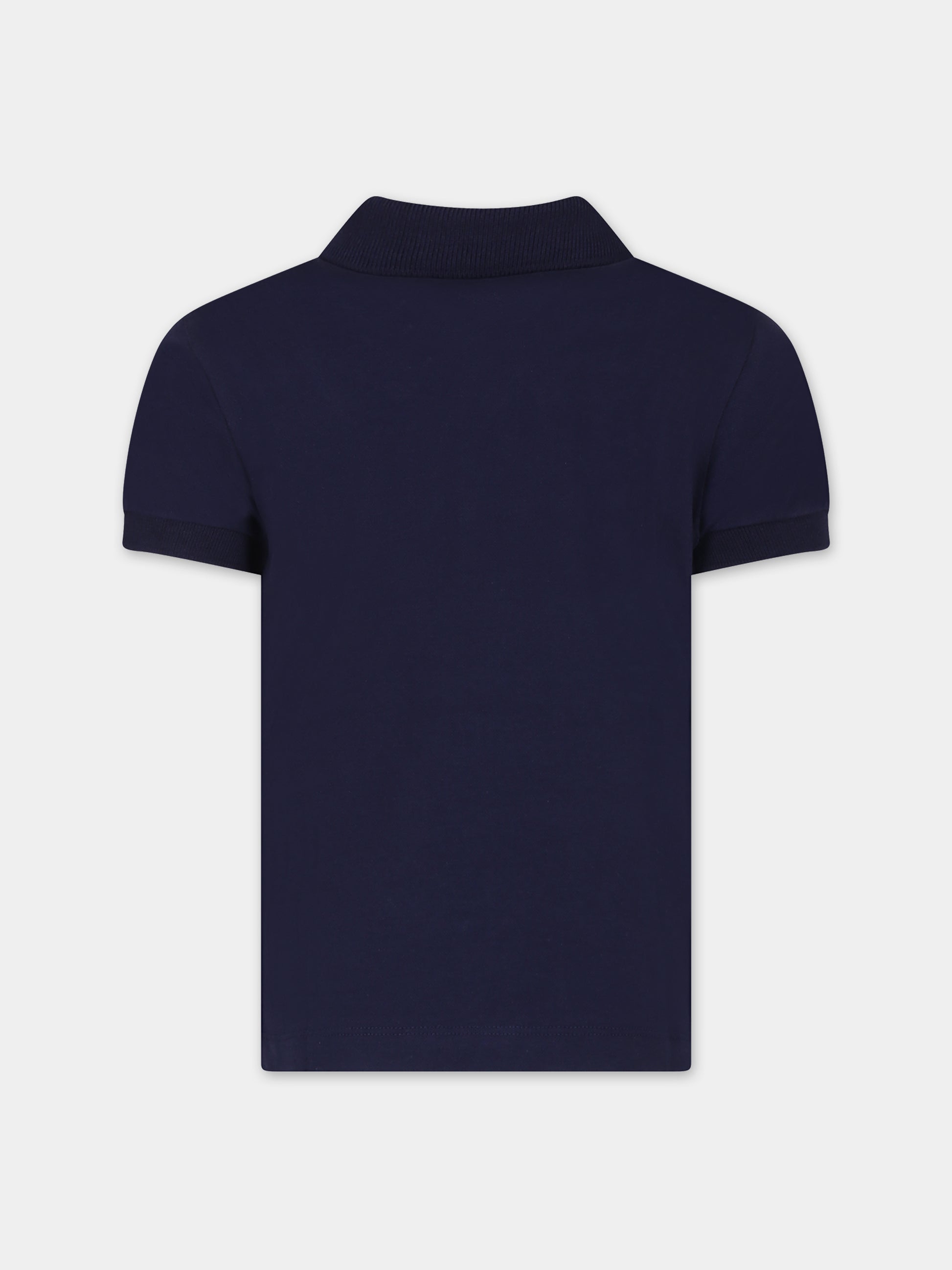 Polo blu per bambino con Teddy Bear e logo,Moschino Kids,HPM03Y LFA01 40016