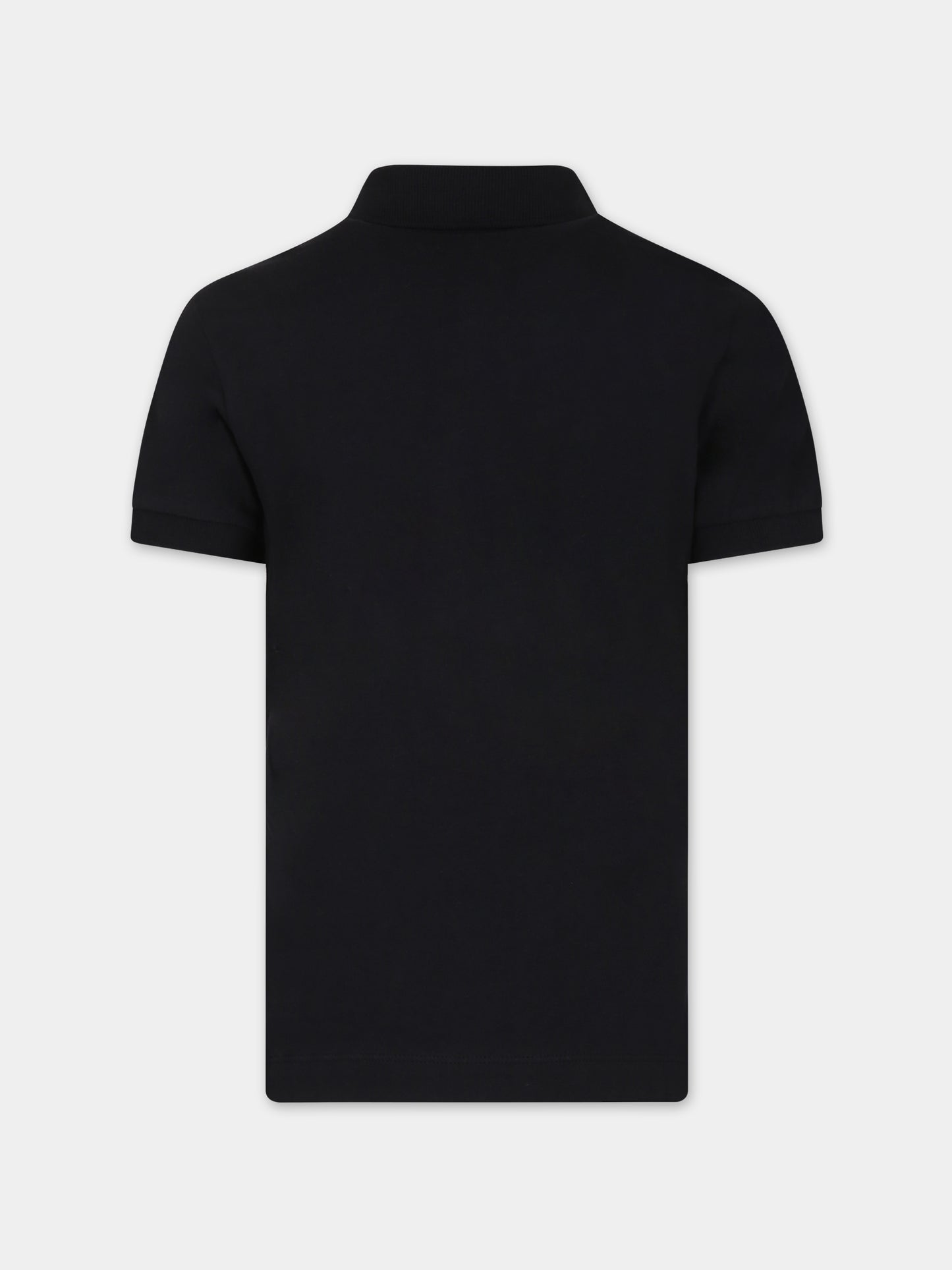 Polo nera per bambino con Teddy Bear e logo,Moschino Kids,HPM03Y LFA01 60100