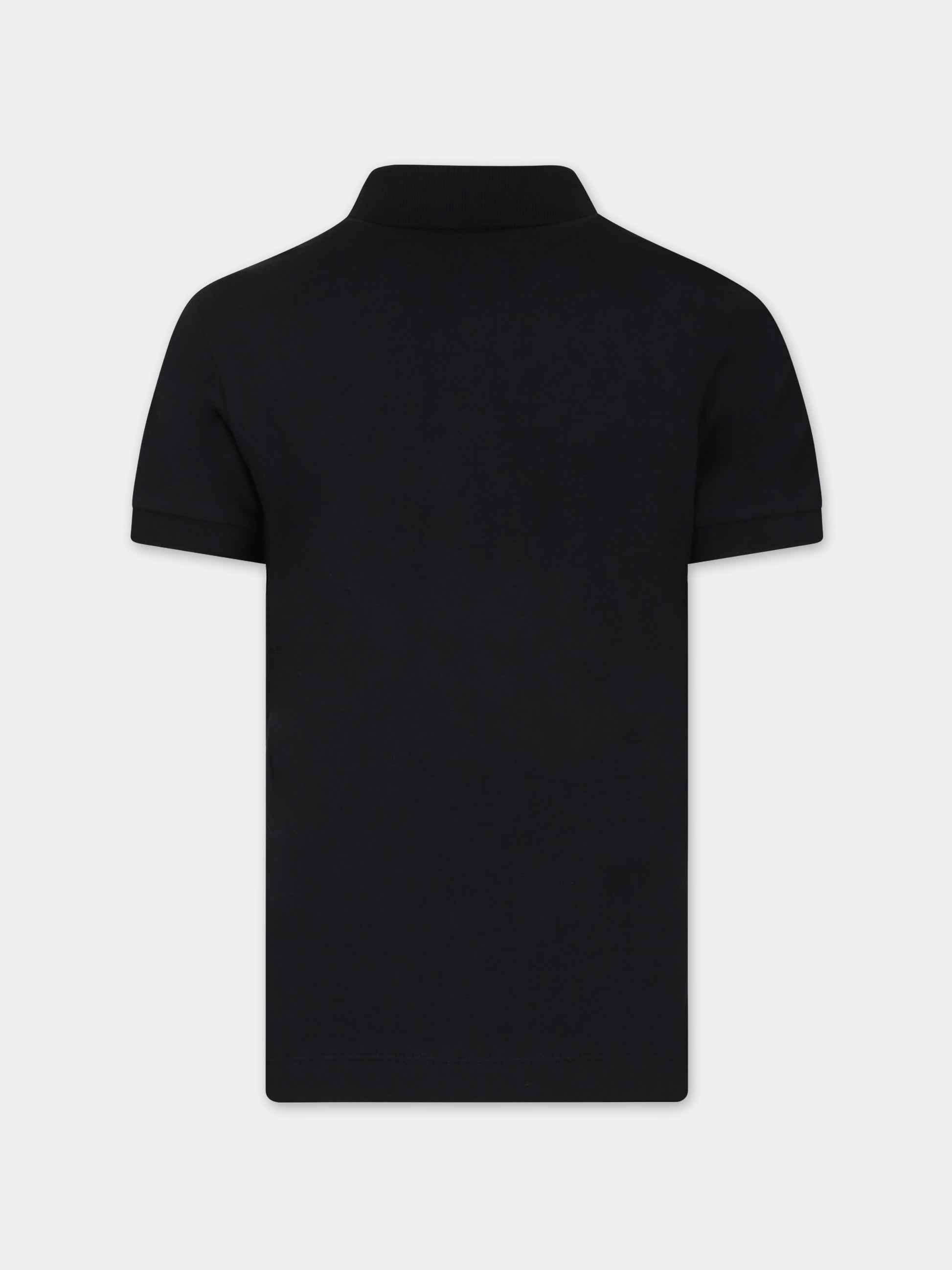 Polo nera per bambino con Teddy Bear e logo,Moschino Kids,HPM03Y LFA01 60100