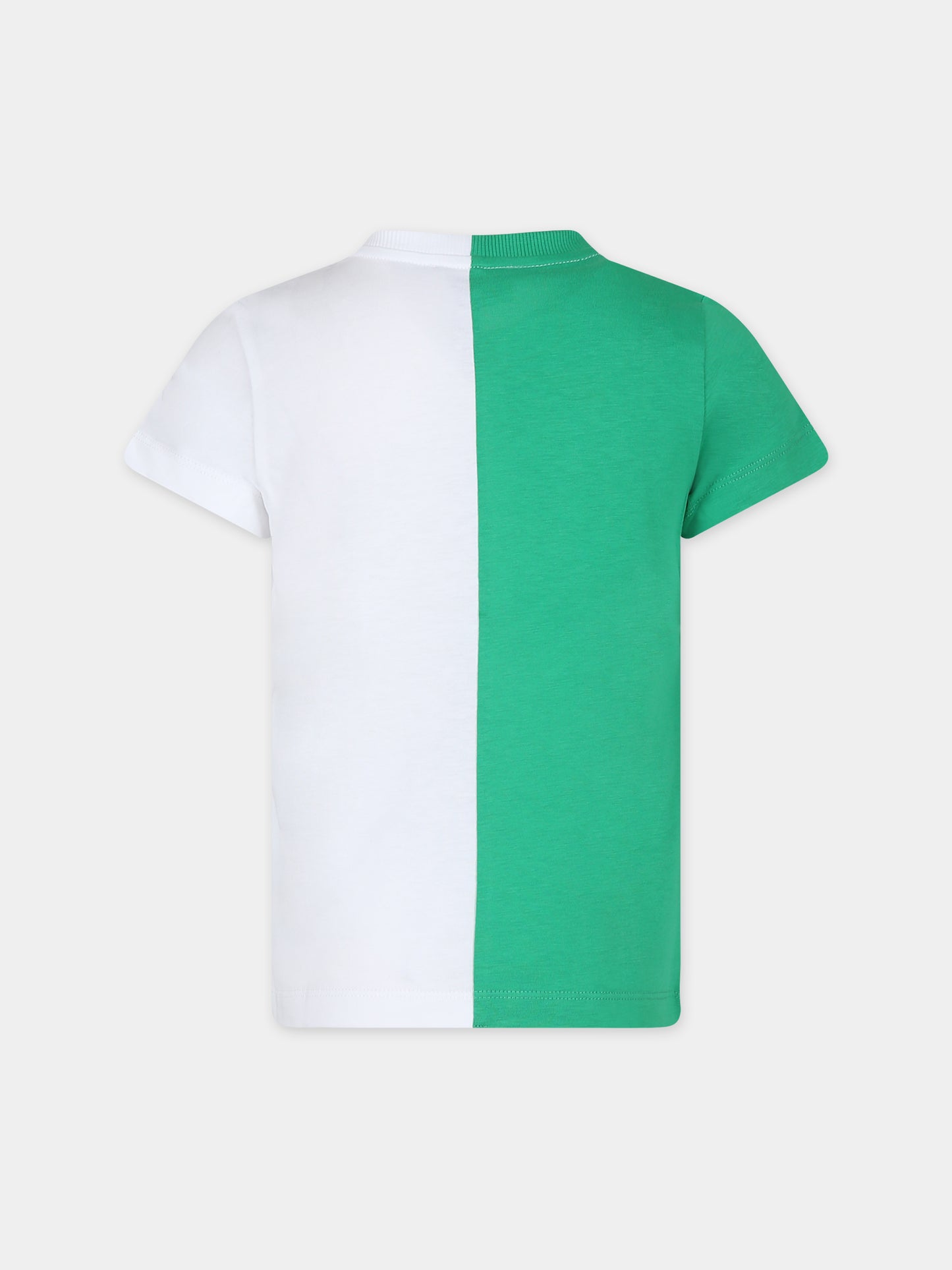 T-shirt verde per bambini con Teddy Bear e logo,Moschino Kids,HUM04I LAA02 30321