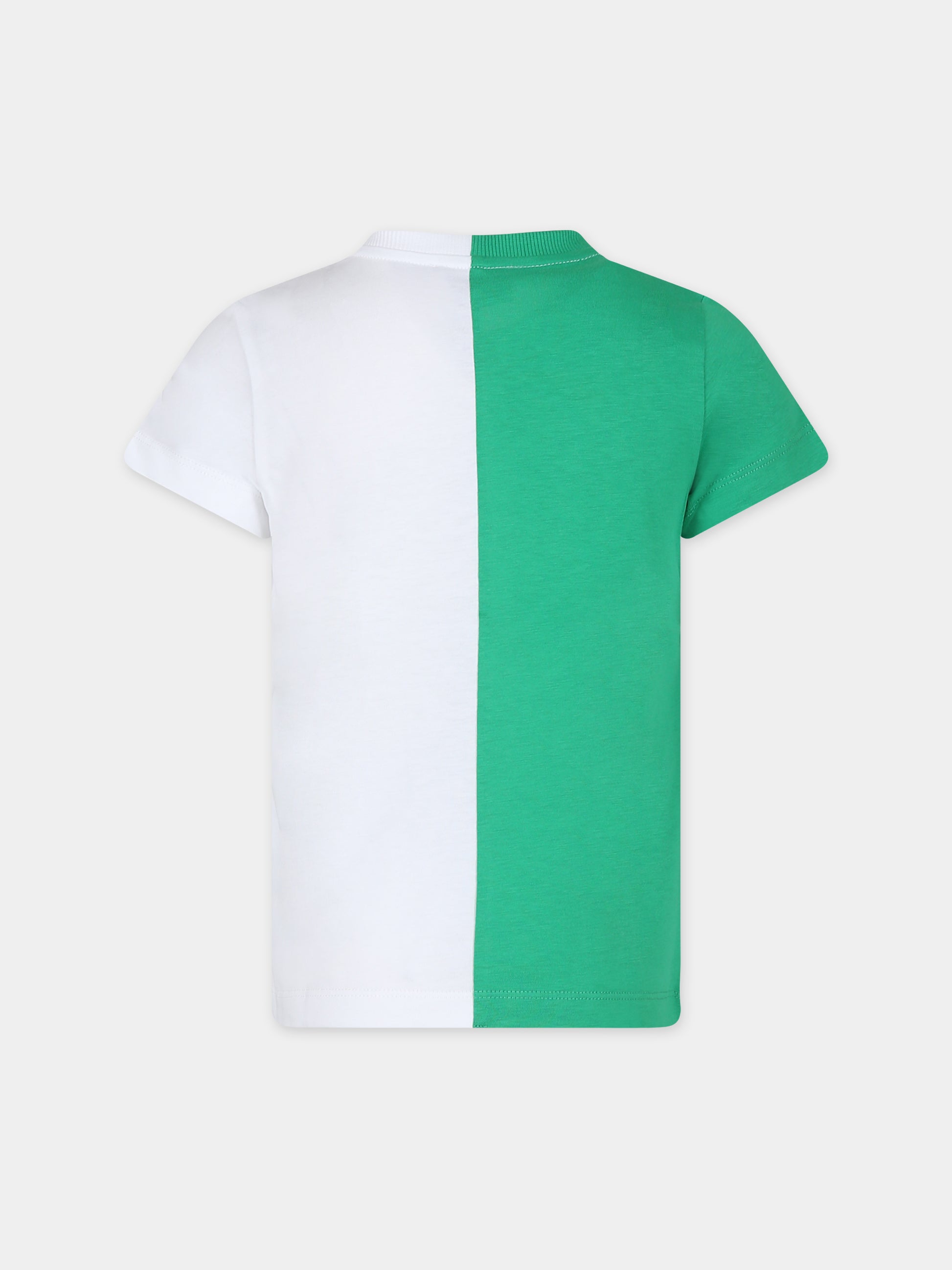 T-shirt verde per bambini con Teddy Bear e logo,Moschino Kids,HUM04I LAA02 30321