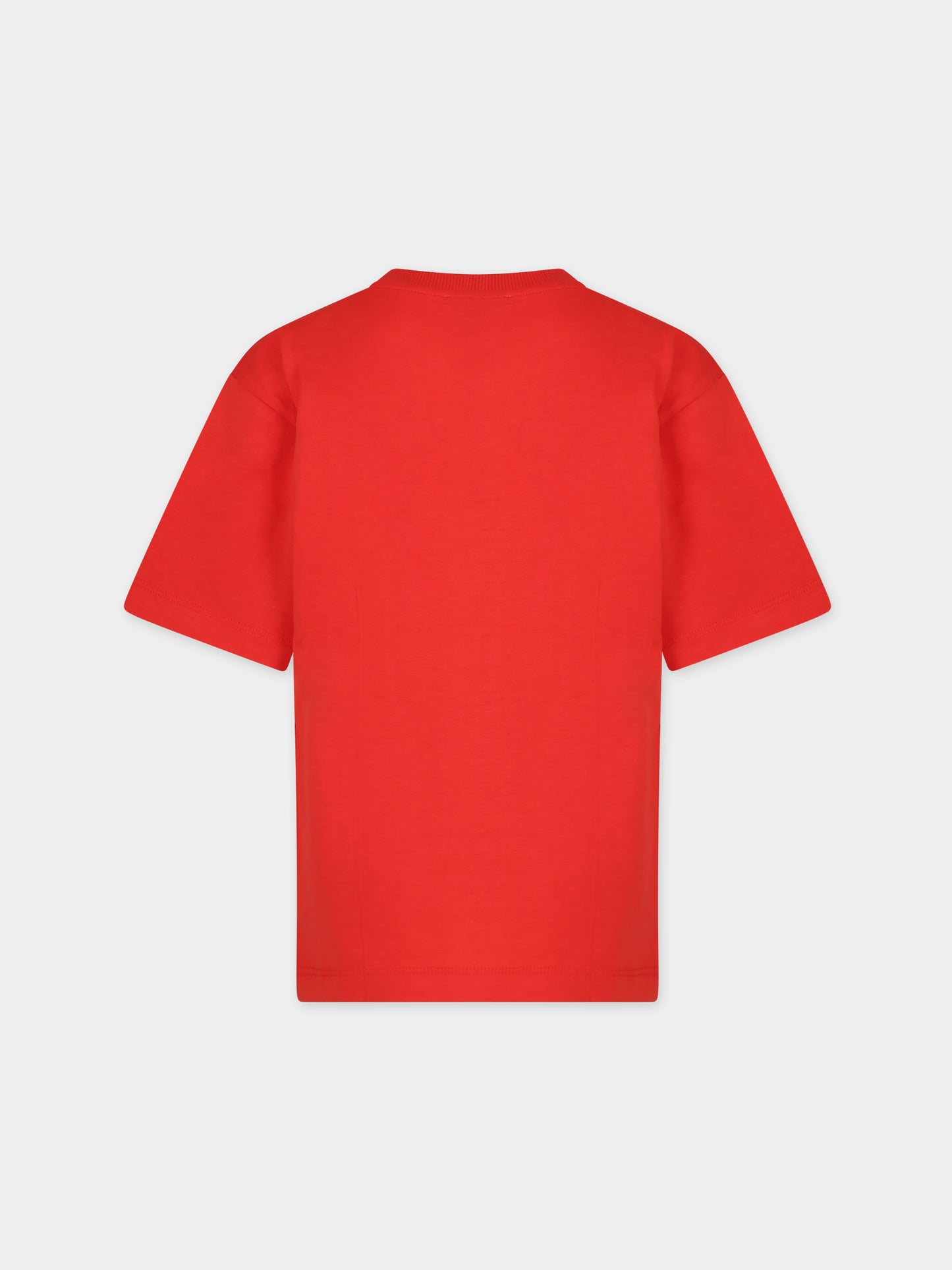 T-shirt rossa per bambini con Teddy Bear e logo,Moschino Kids,HVM03R LAA02 50109