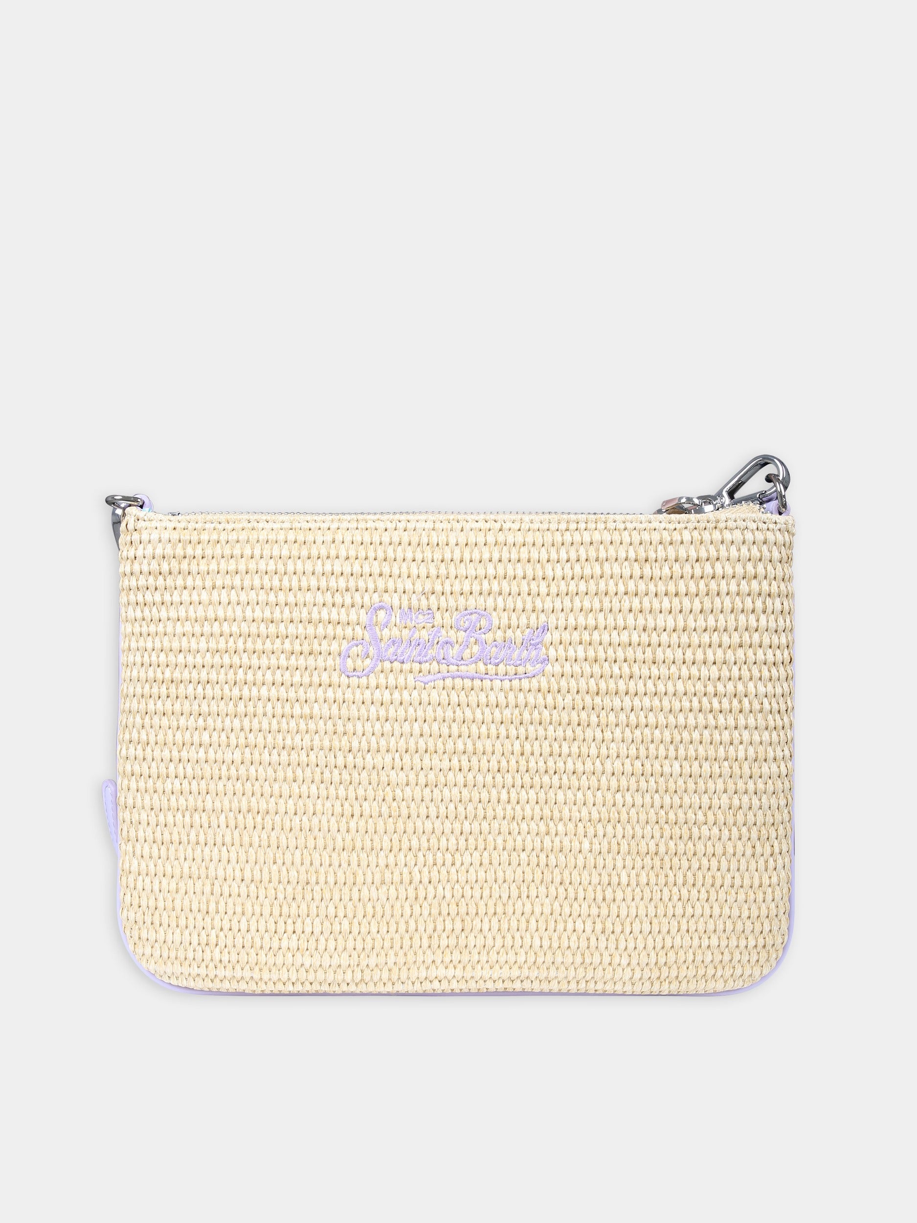 Pochette beige per bambina con strass e logo,Mc2 Saint Barth,PAR0021 00057F