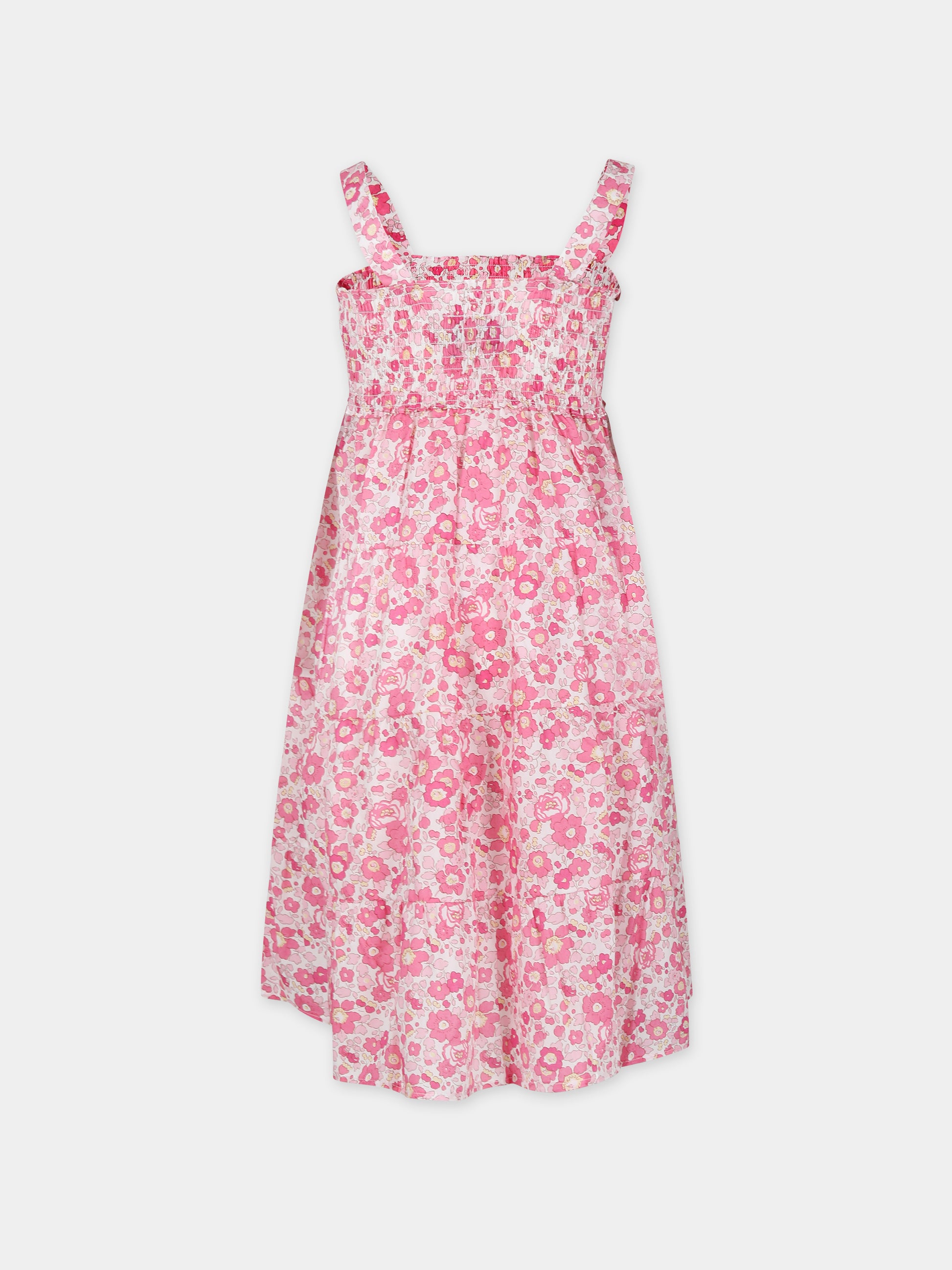 Vestito rosa per bambina con stampa floreale,Mc2 Saint Barth,JME001 02874F