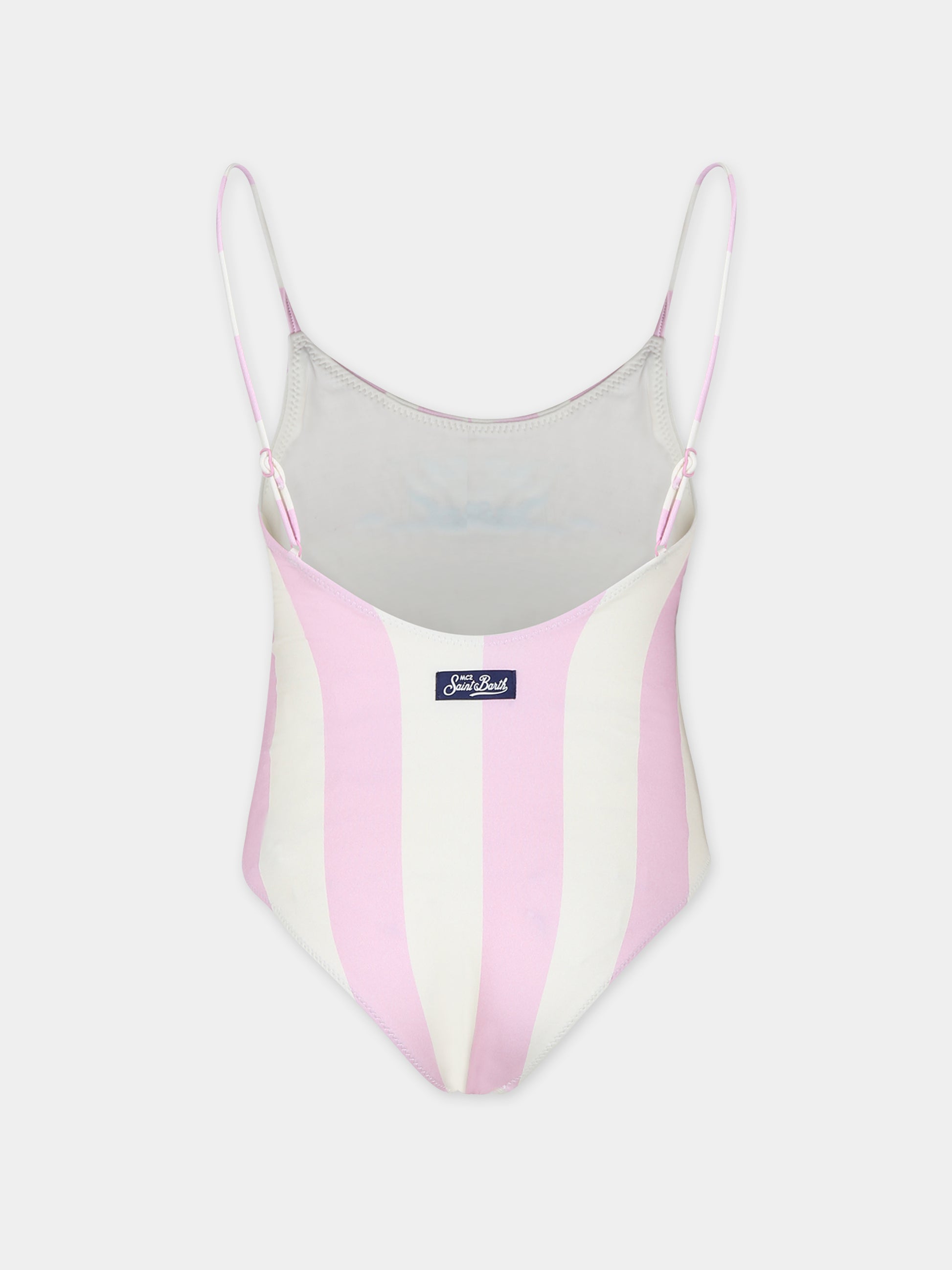 Costume intero rosa per bambina con logo,Mc2 Saint Barth,CEC0005 01654F
