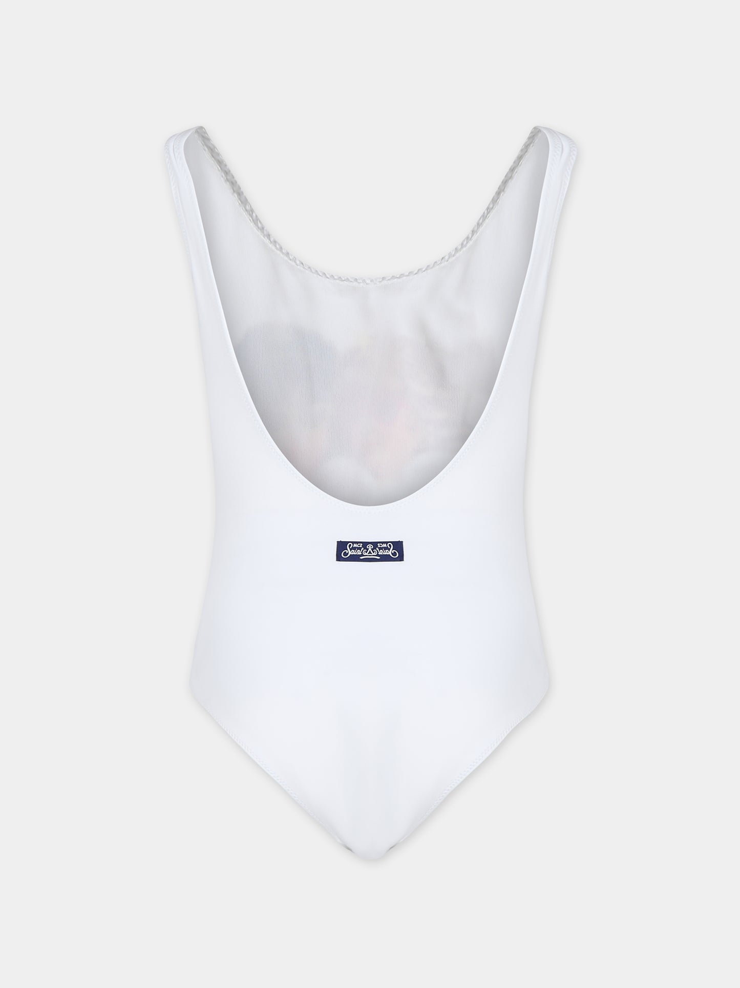 Costume intero bianco per bambina con stampa angeli,Mc2 Saint Barth,CARA001 04827D