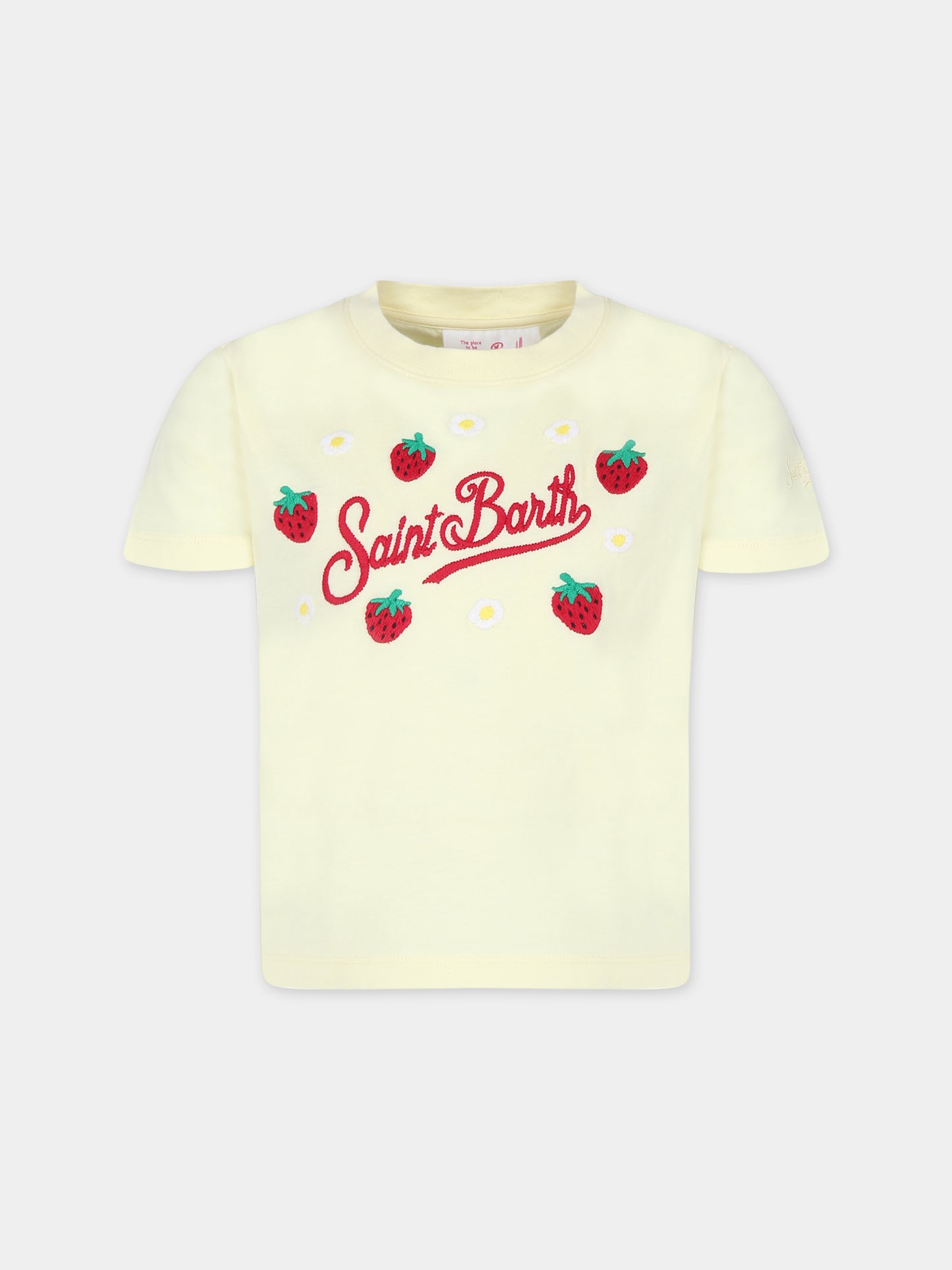 T-shirt gialla per bambina con ricami e logo,Mc2 Saint Barth,ELLY001 03442F