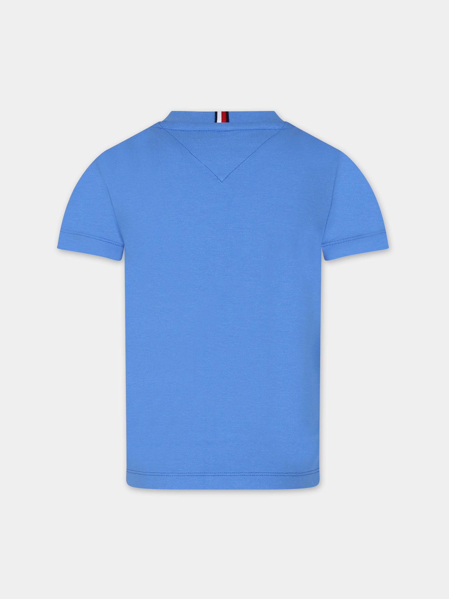 T-shirt celeste per bambino con logo,Tommy Hilfiger Junior,24STHKB0KB08820T C30