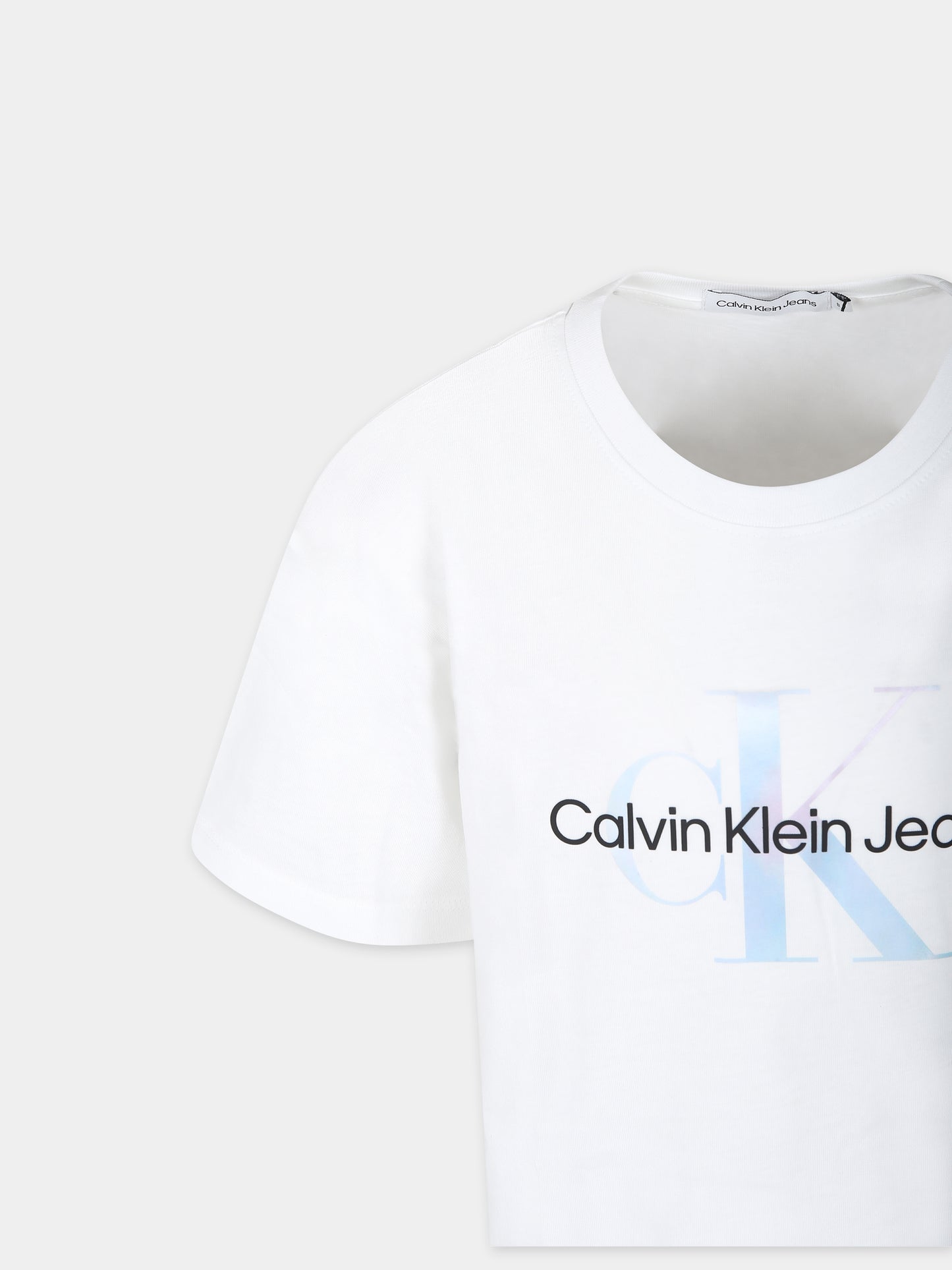 T-shirt bianca per bambina con logo,Calvin Klein Kids,24SCKIG0IG02434T YAF