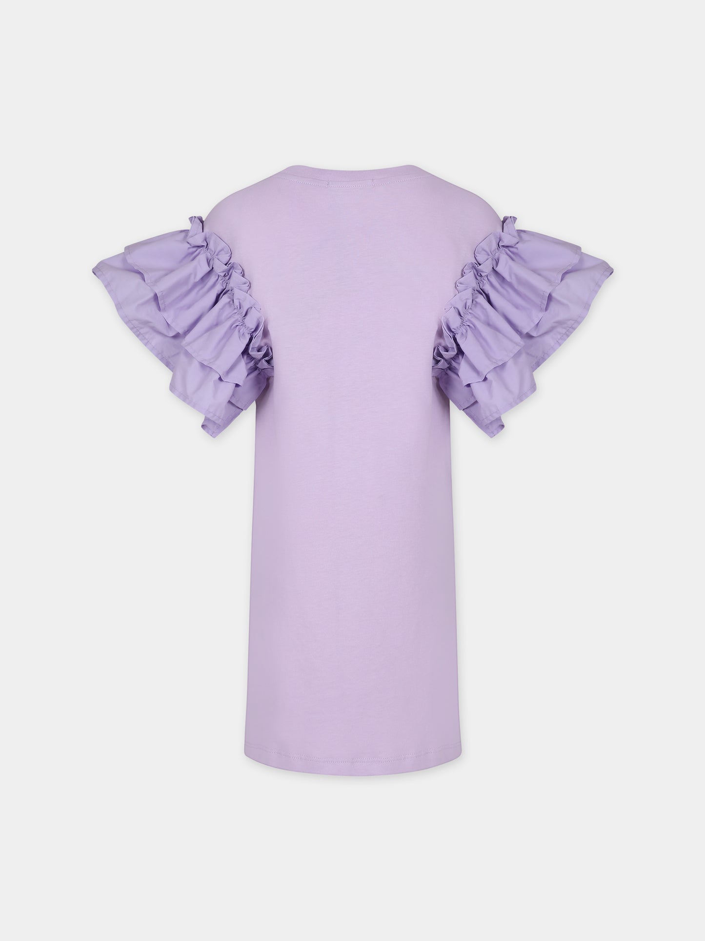 Vestito lilla per bambina con logo,Msgm Kids,MS029452 071