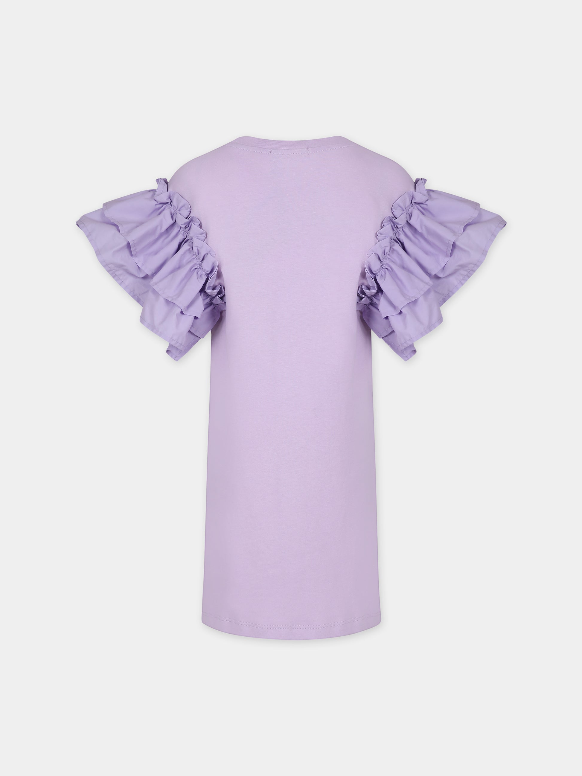 Vestito lilla per bambina con logo,Msgm Kids,MS029452 071