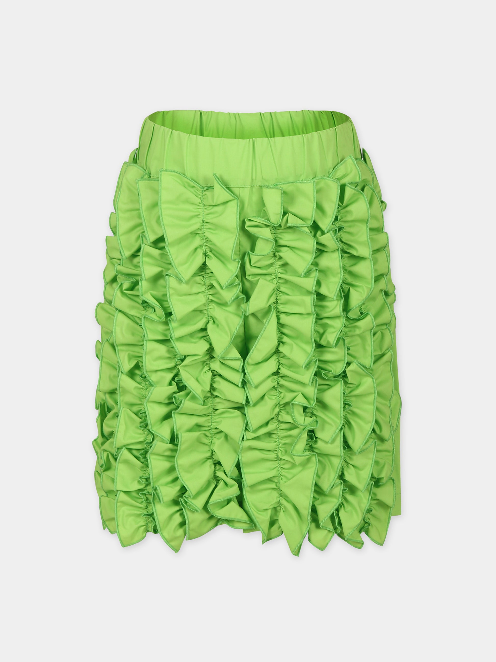 Shorts verdi per bambina con logo,Msgm Kids,MS029457 170