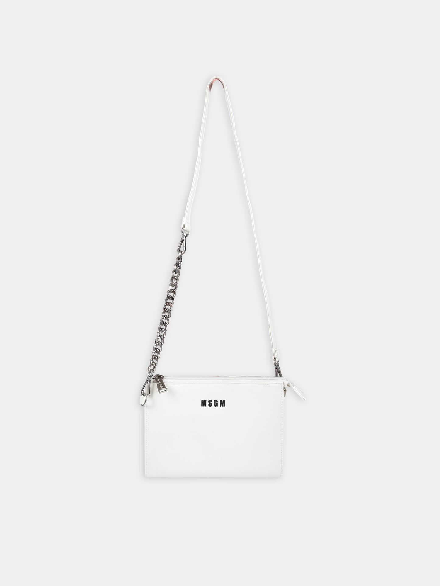 Borsa avorio per bambina con logo,Msgm Kids,MS029348 002