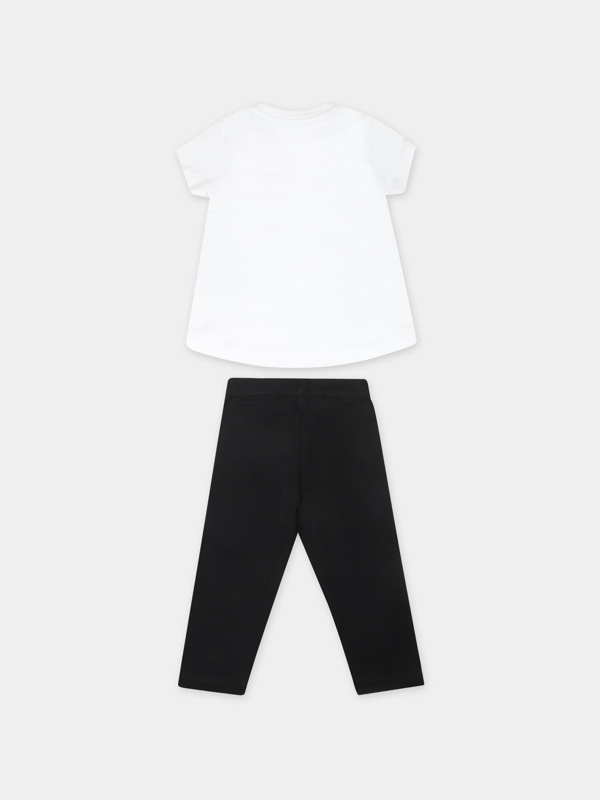 Completo bianco per neonata con stampa ciliegie,Msgm Kids,MS029368 001/01