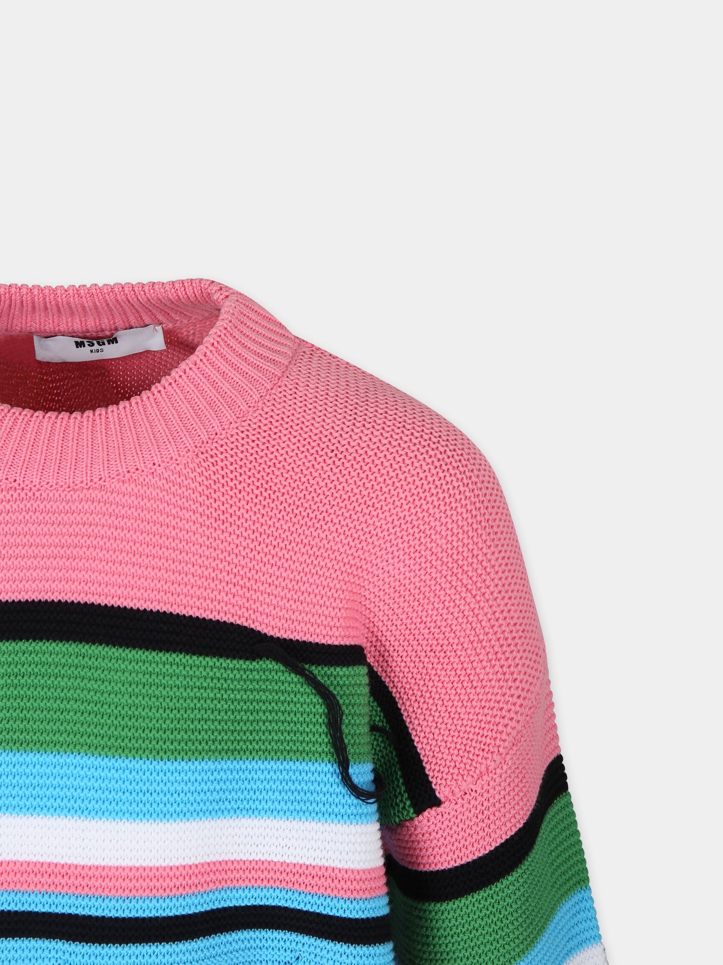 Maglione rosa per bambina con logo,Msgm Kids,MS029433 042