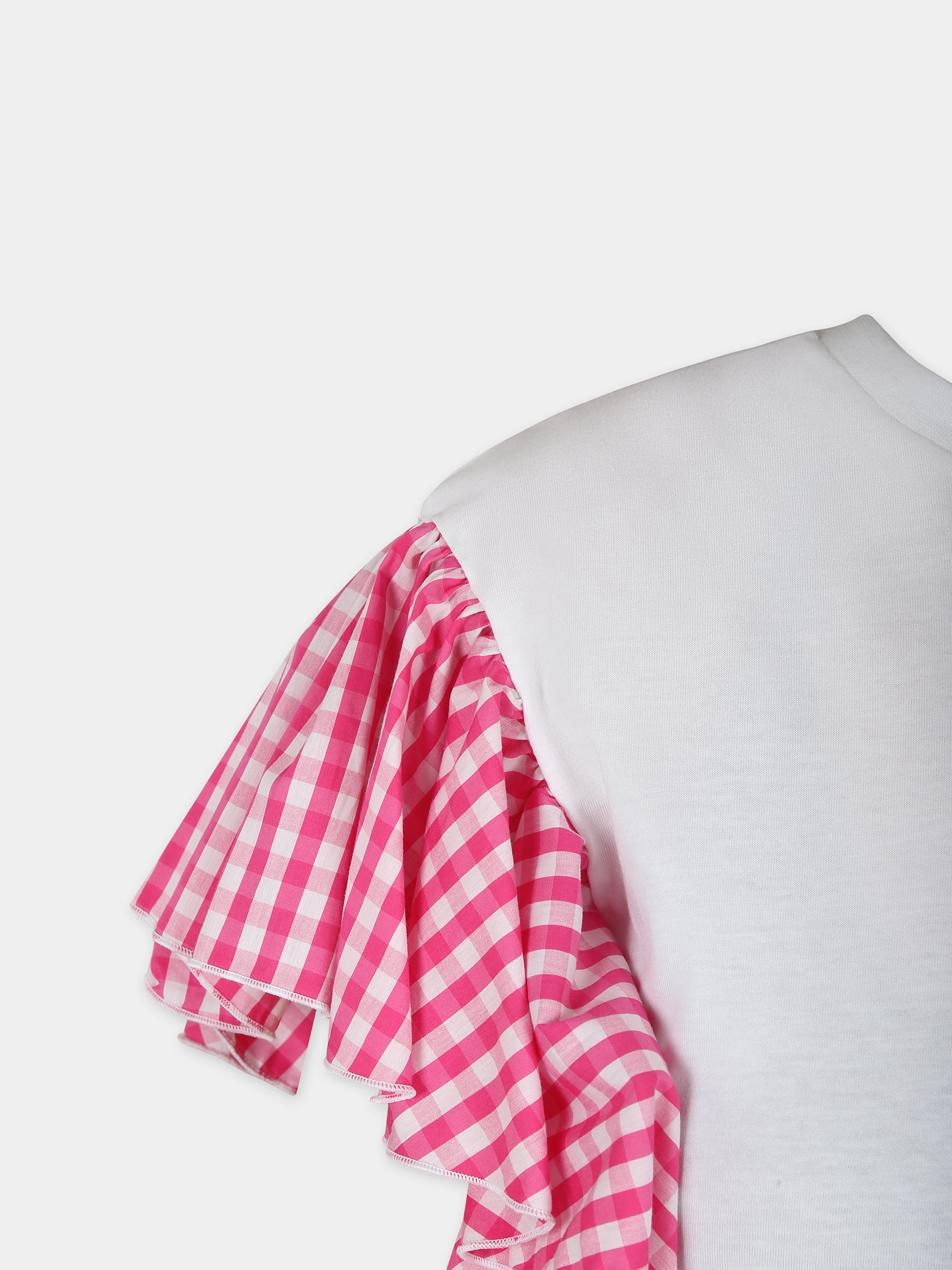 Vestito bianco per bambina con logo,Msgm Kids,MS029454 001