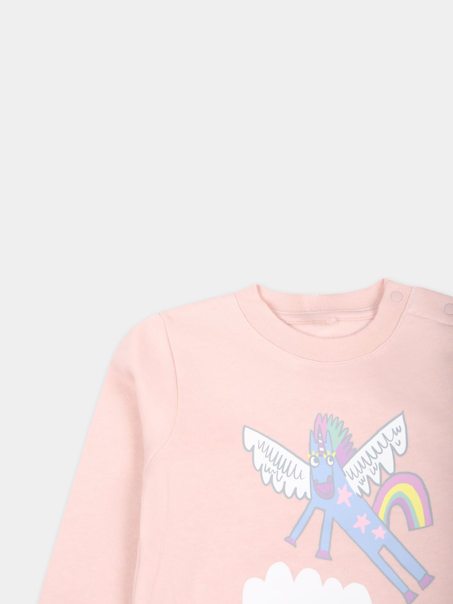 Felpa rosa per neonata con unicorno,Stella Mccartney Kids,TT4070 Z0453 505