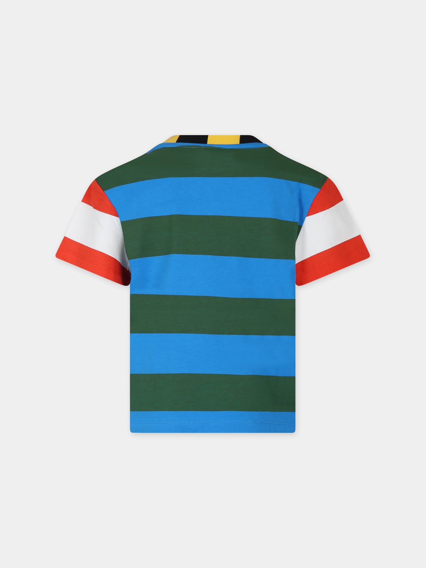 T-shirt verde per bambino con logo,Stella Mccartney Kids,TT8P01 Z1331 612NE