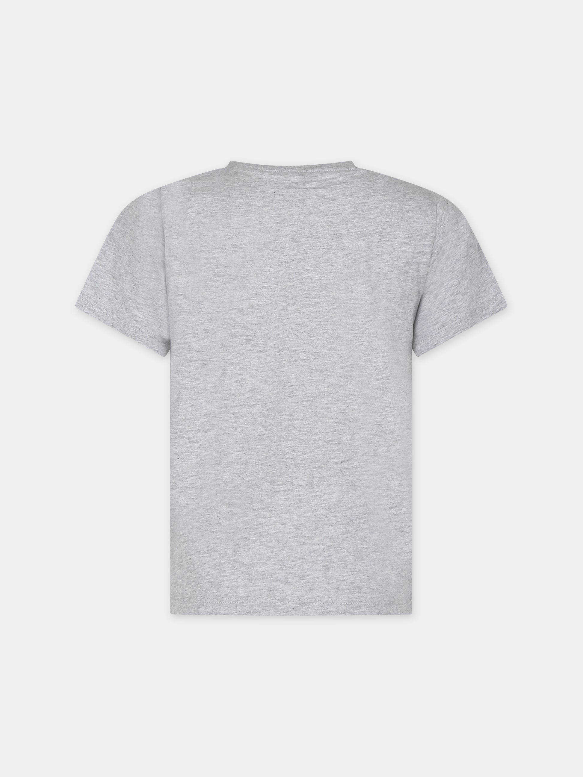 T-shirt grigia per bambino con stampa orso,Stella Mccartney Kids,TT8P81 Z0434 905