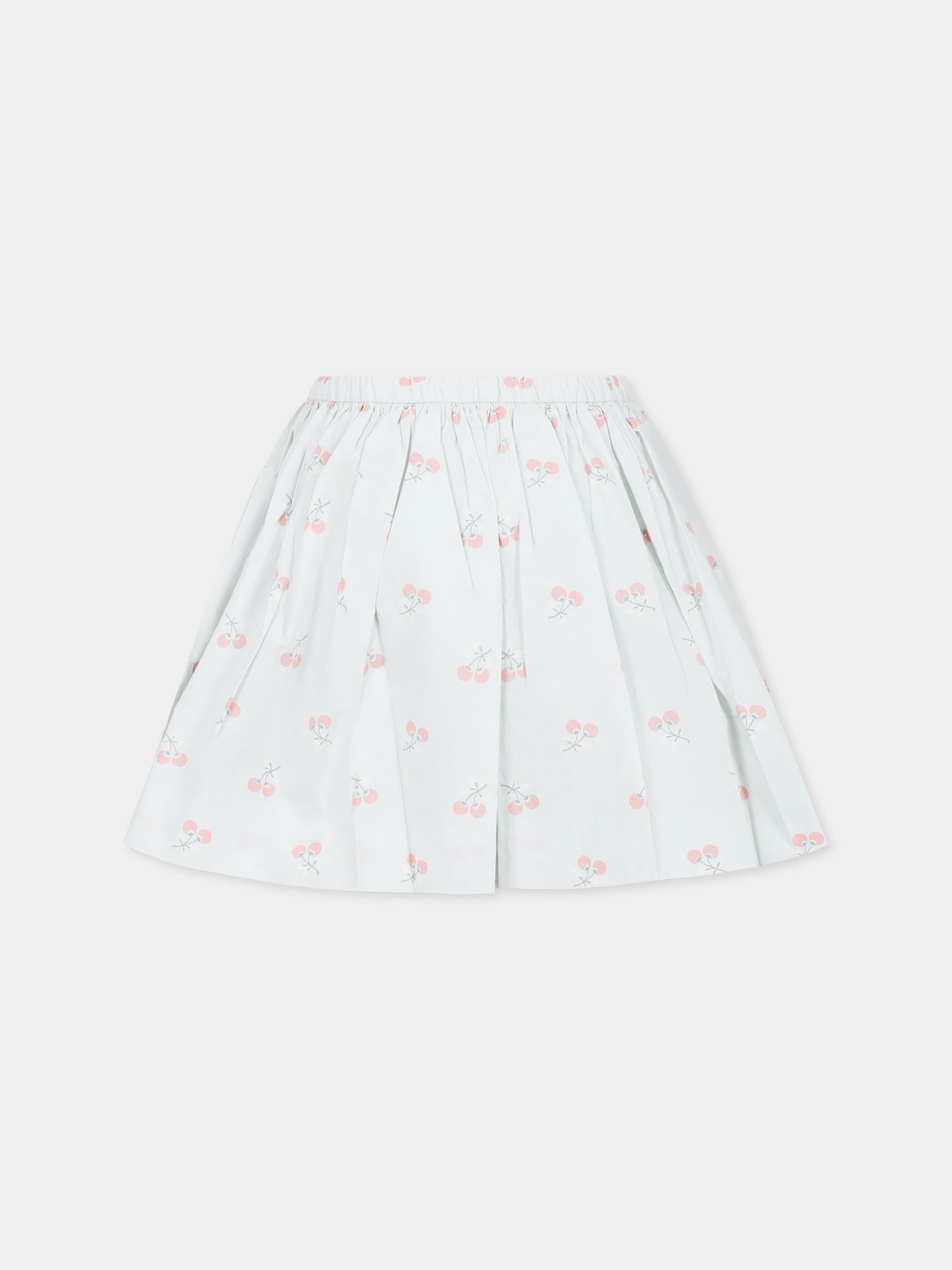 Light blue skirt for girl with cherries