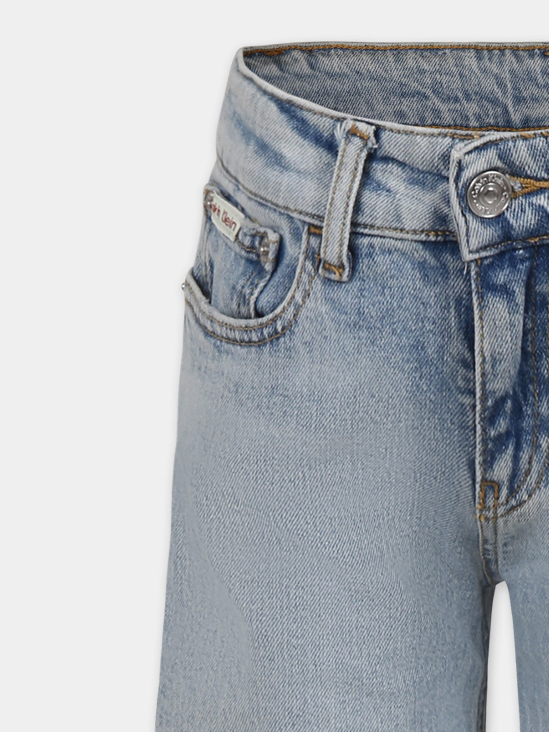 Jeans denim per bambino con logo,Calvin Klein Kids,24F CKIB0IB02297J IB0IB02297 1AA