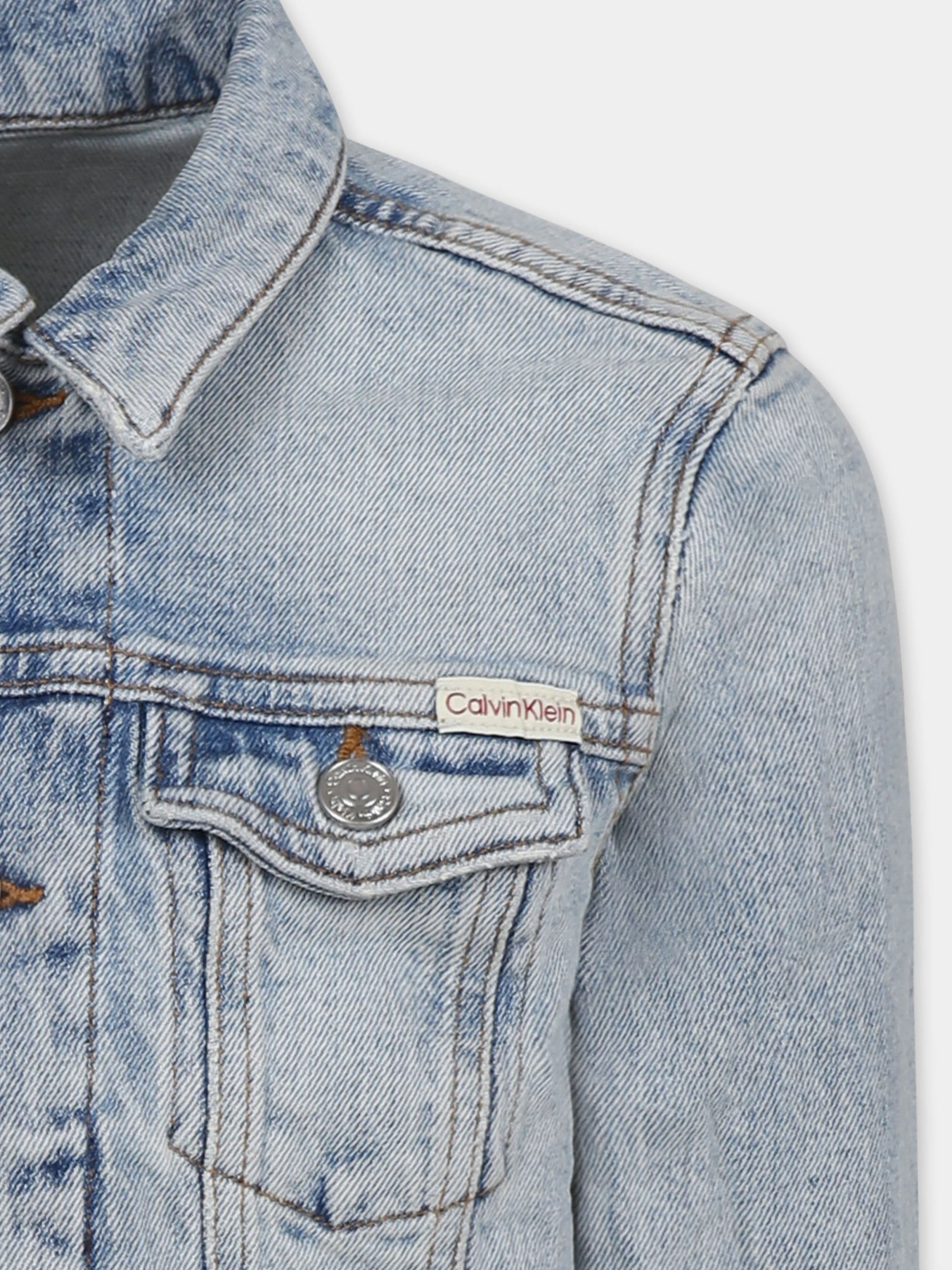 Giubbotto di jeans denim per bambino con logo,Calvin Klein Kids,24F CKIB0IB02308J IB0IB02308 1AA