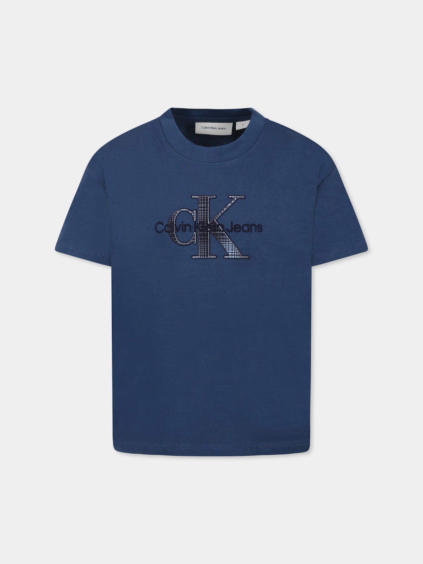 T-shirt blu per bambino con logo,Calvin Klein Kids,24F CKIB0IB02359J IB0IB02359 CFA