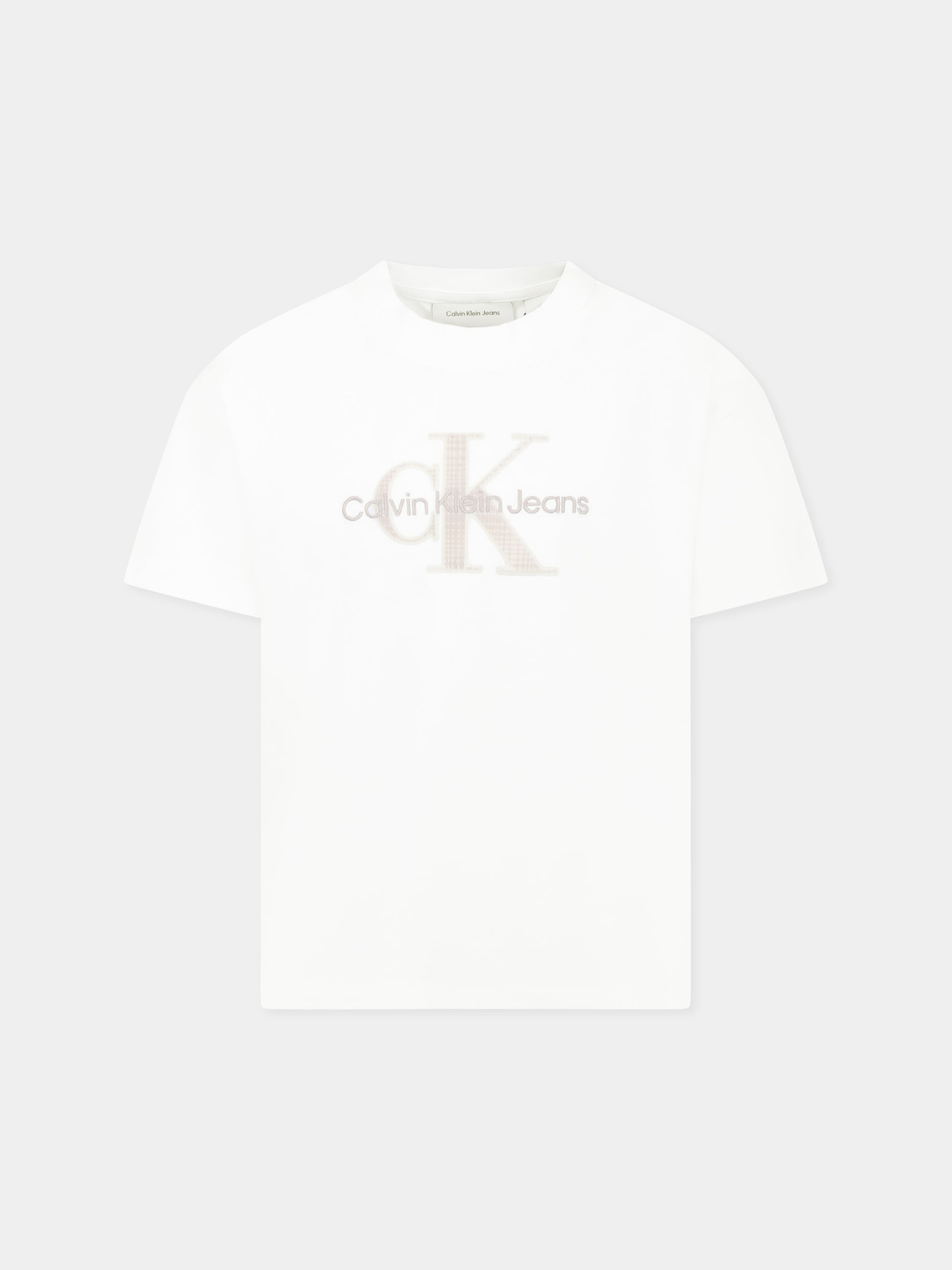 T-shirt bianca per bambina con logo,Calvin Klein Kids,24F CKIB0IB02359J IB0IB02359 YAF