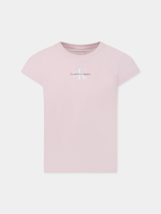 Pink t-shirt for girl with logo