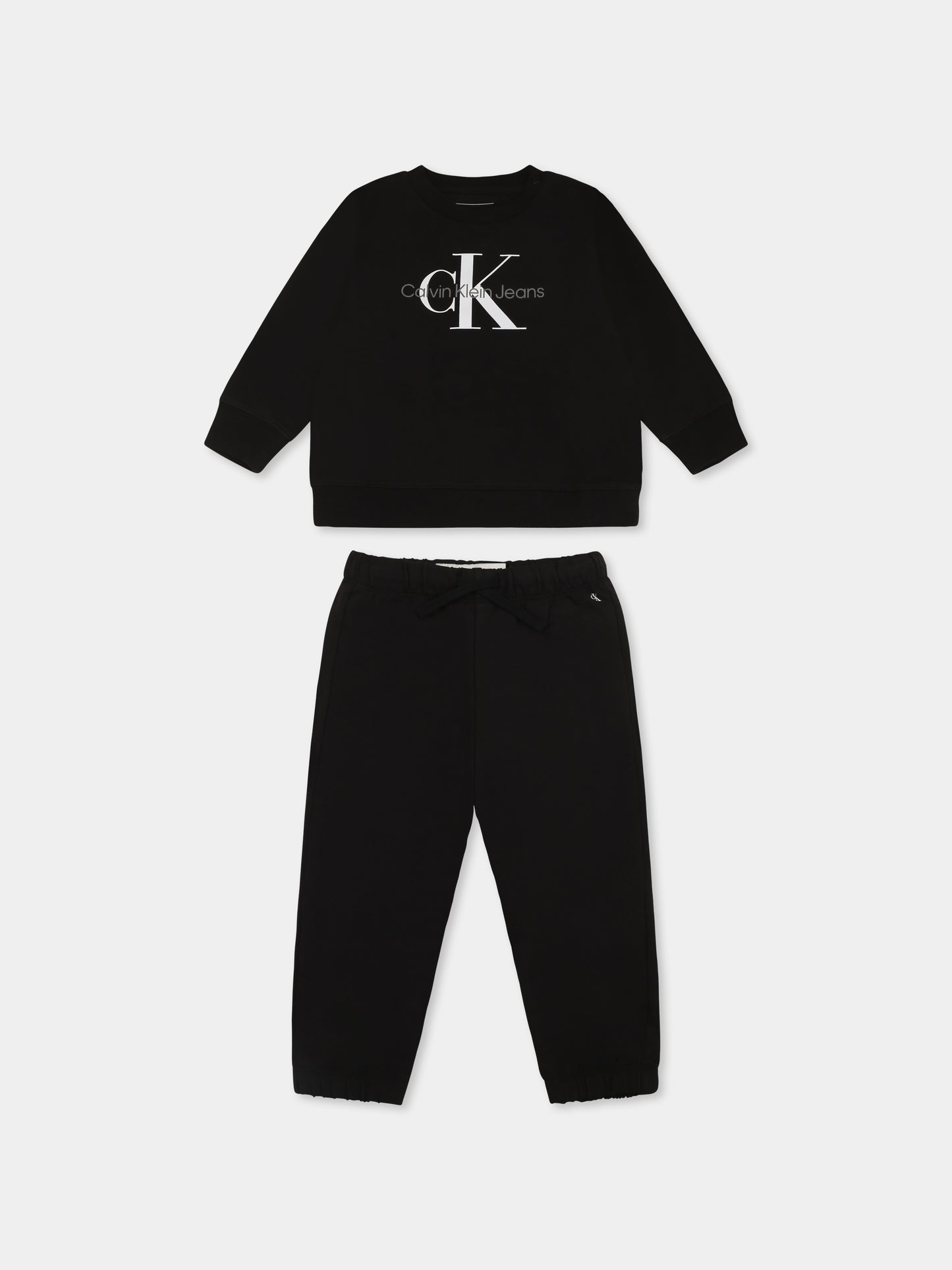 Completo nero per neonati con logo,Calvin Klein Kids,24F CKIN0IN00017J IN0IN00017 BEH