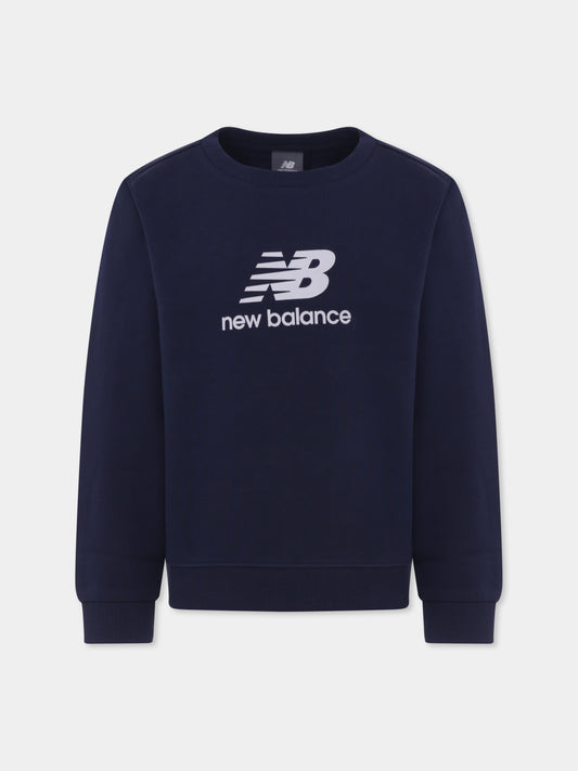 Felpa blu per bambino con logo,New Balance,25S NBLAKB0224 LAKB0224 NNY