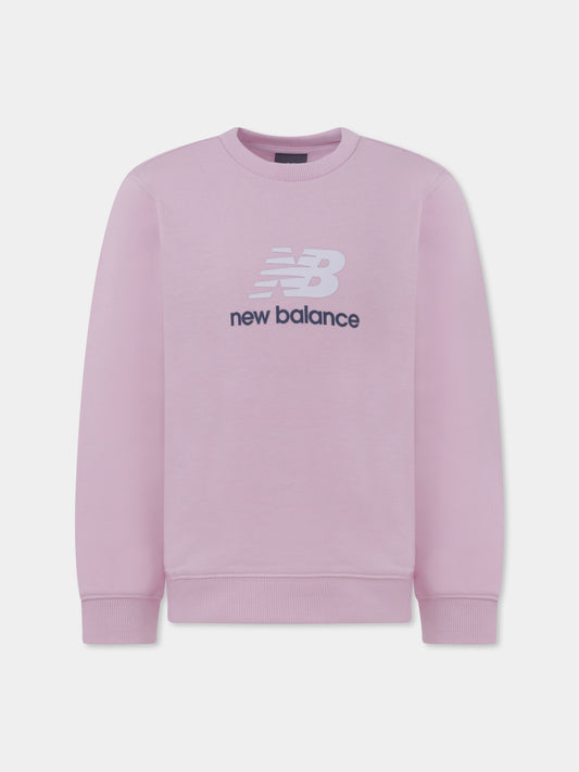 Felpa rosa per bambina con logo,New Balance,25S NBLAKG0157 LAKG0157 LIR
