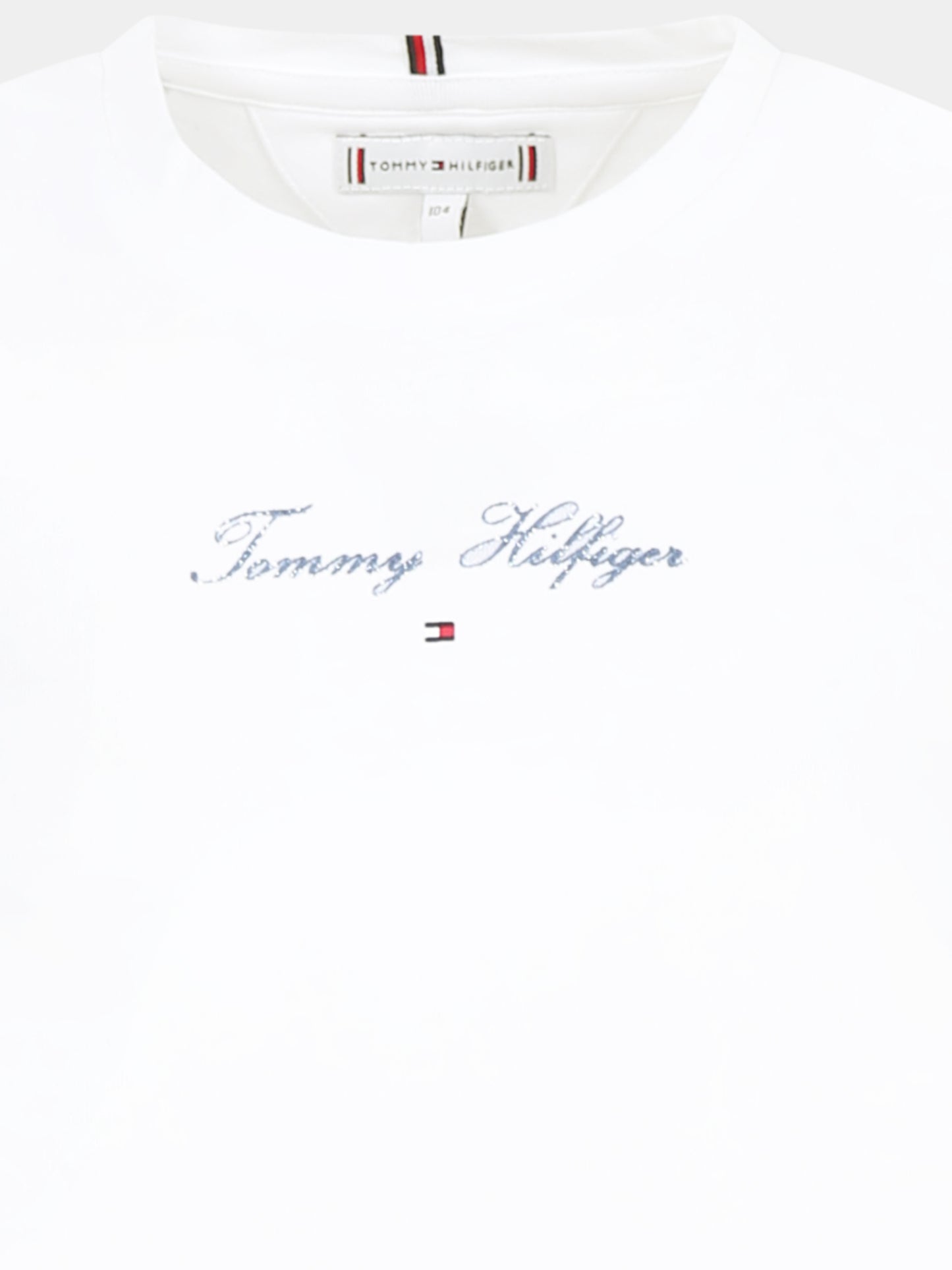 T-shirt bianca per bambina con logo azzurro,Tommy Hilfiger Junior,24F THKG0KG08298J KG0KG08298 YBR